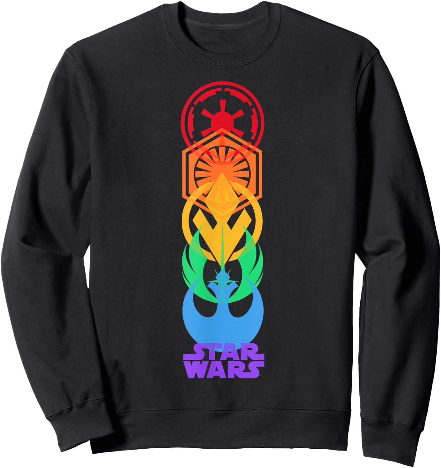 Star Wars Rainbow Logo Stack Sweatshirt - Sweatshirt | Black