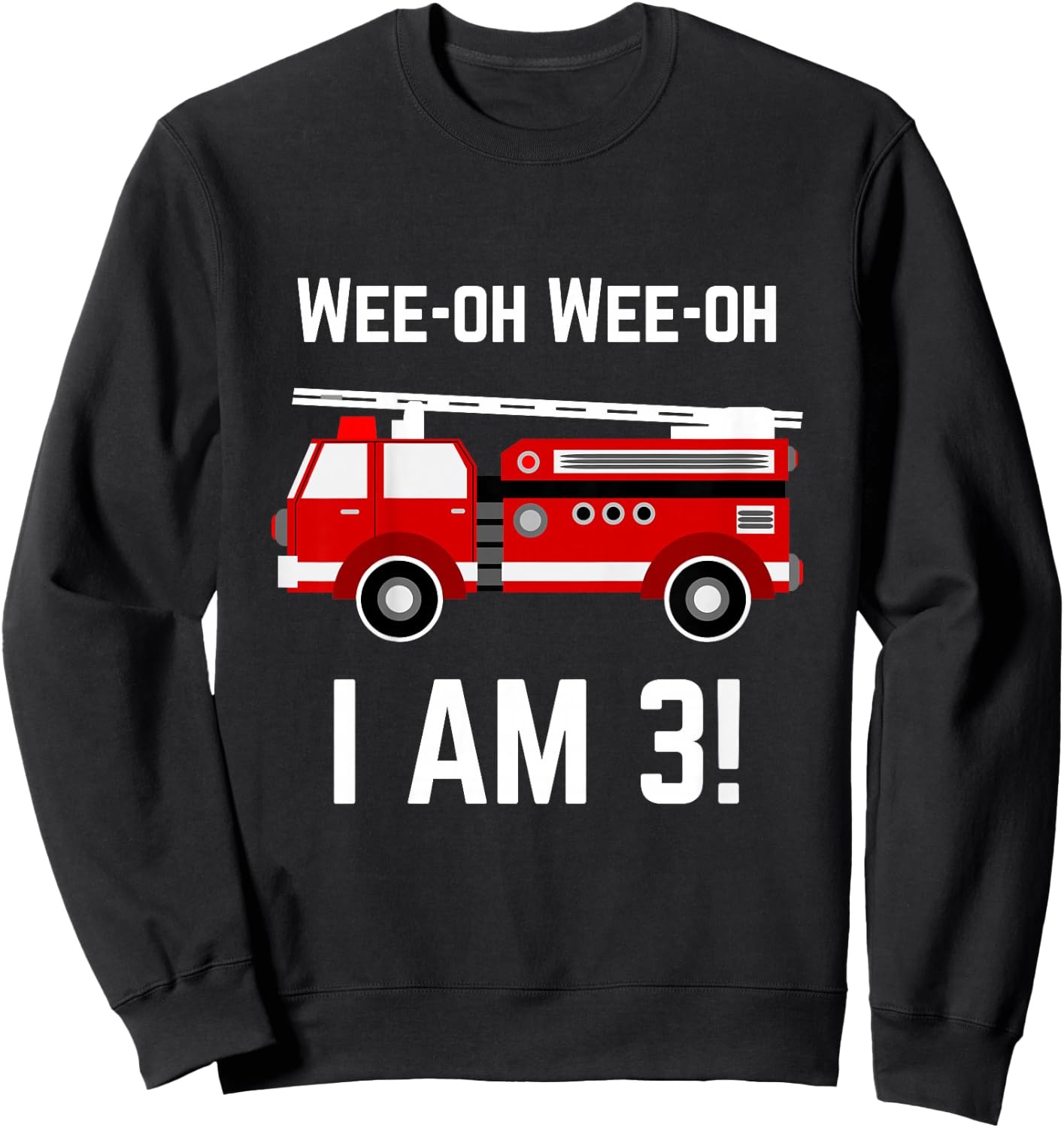 Kids Kids Firetruck 3 Year Old Birthday 3rd Birthday Gift Sweatshirt - Sweatshirt | Black