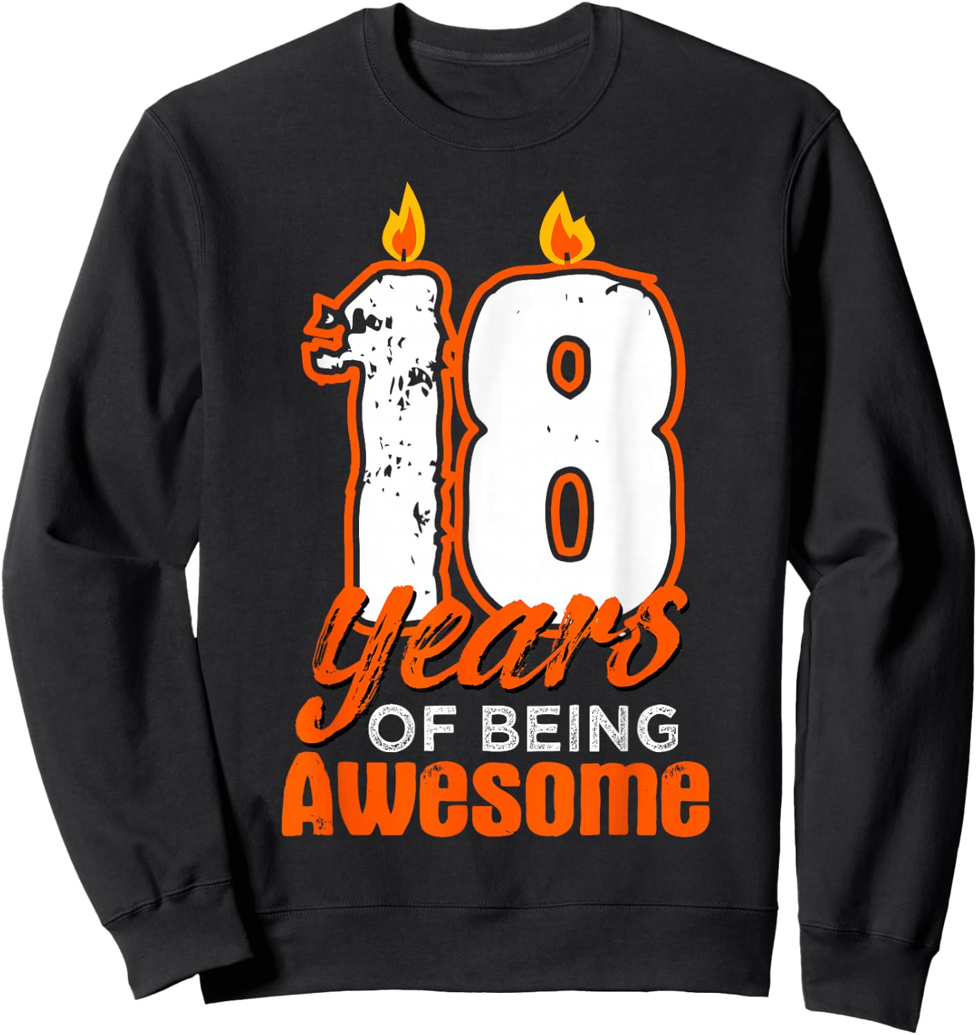 Candle 18 Birthday Party Wishes Cake Decoration Candlelight Sweatshirt - Sweatshirt | Black