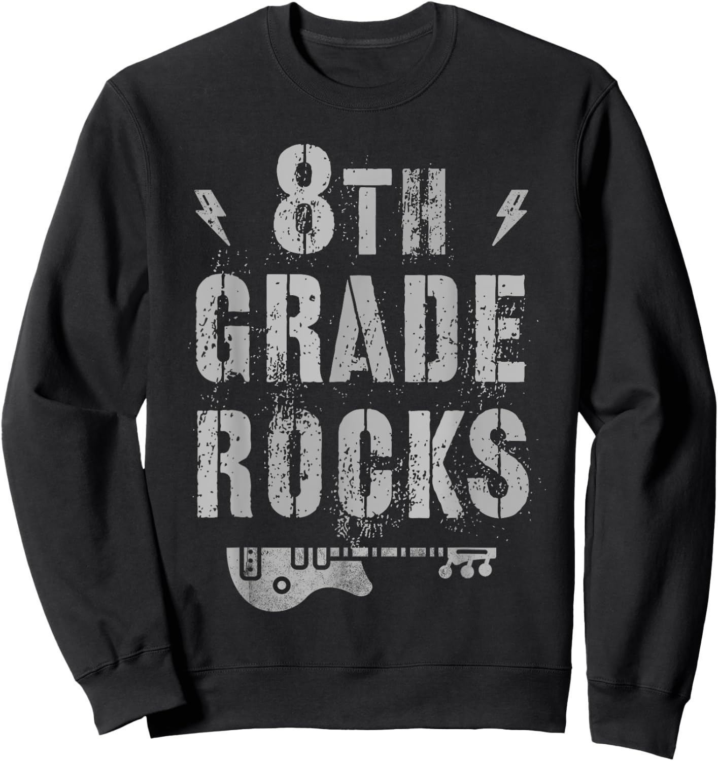 8th GRADE ROCKS Teacher EIGHTH Grader Rockstar Team My Jam Women Kids Sweatshirt - Sweatshirt | Black