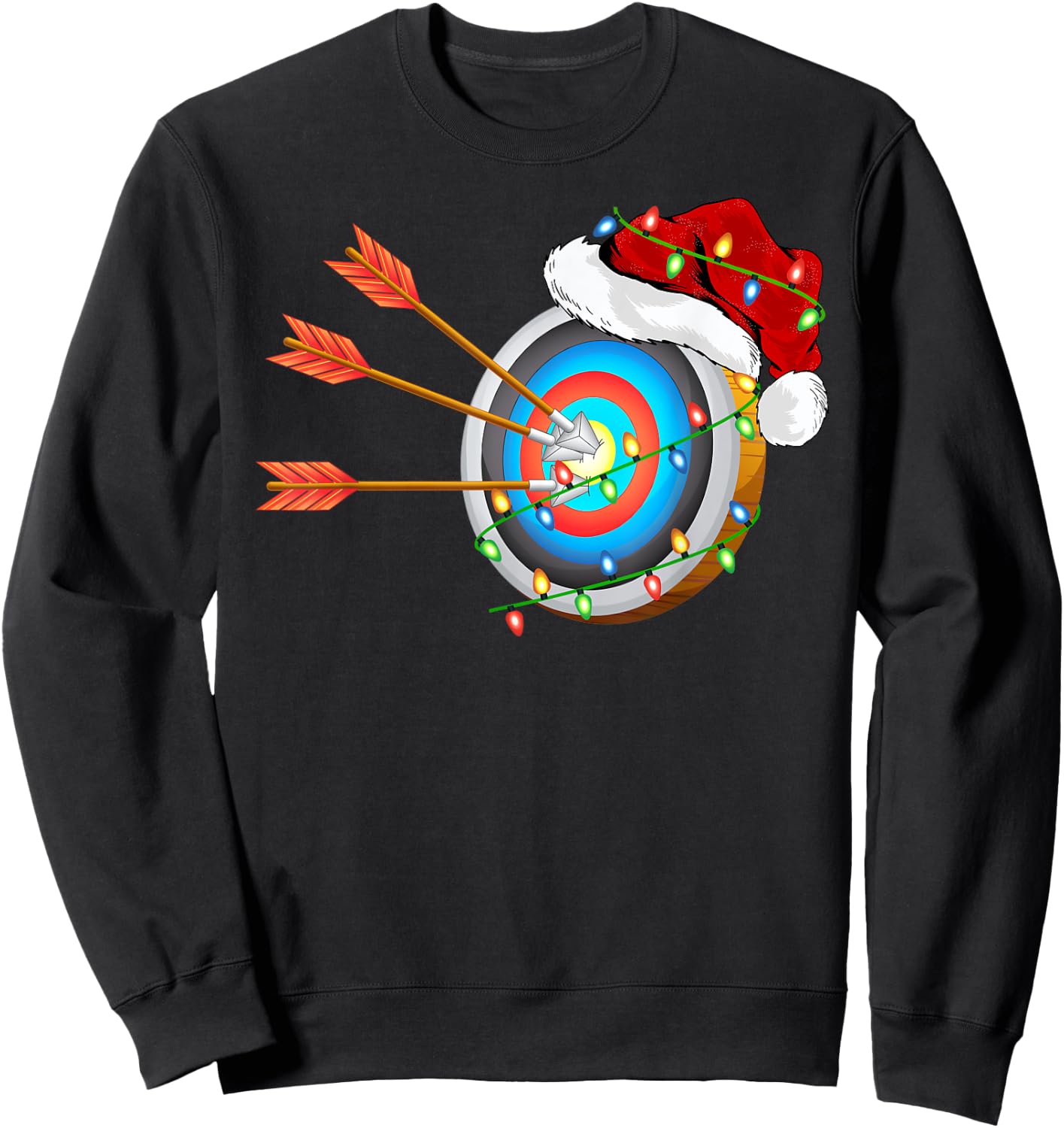 Archery Sports Lover Xmas Santa Hat Archery Christmas Sweatshirt - Sweatshirt | Black