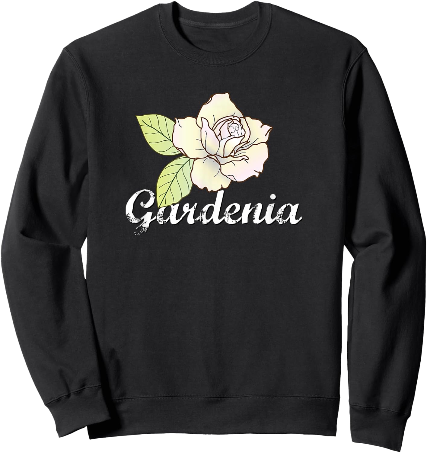 Cute Gardenia Flower Shirt, Gardening Gift, Garden T Shirt Sweatshirt - Sweatshirt | Black