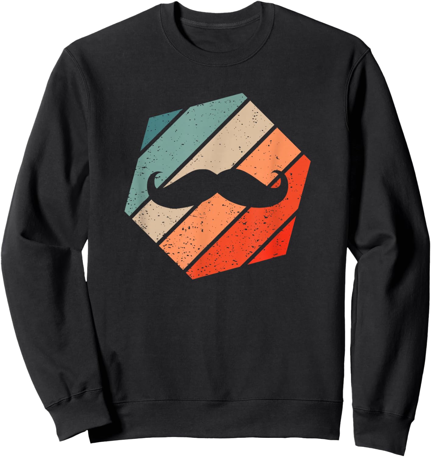 Mustache Retro Style Vintage Sweatshirt - Sweatshirt | Black