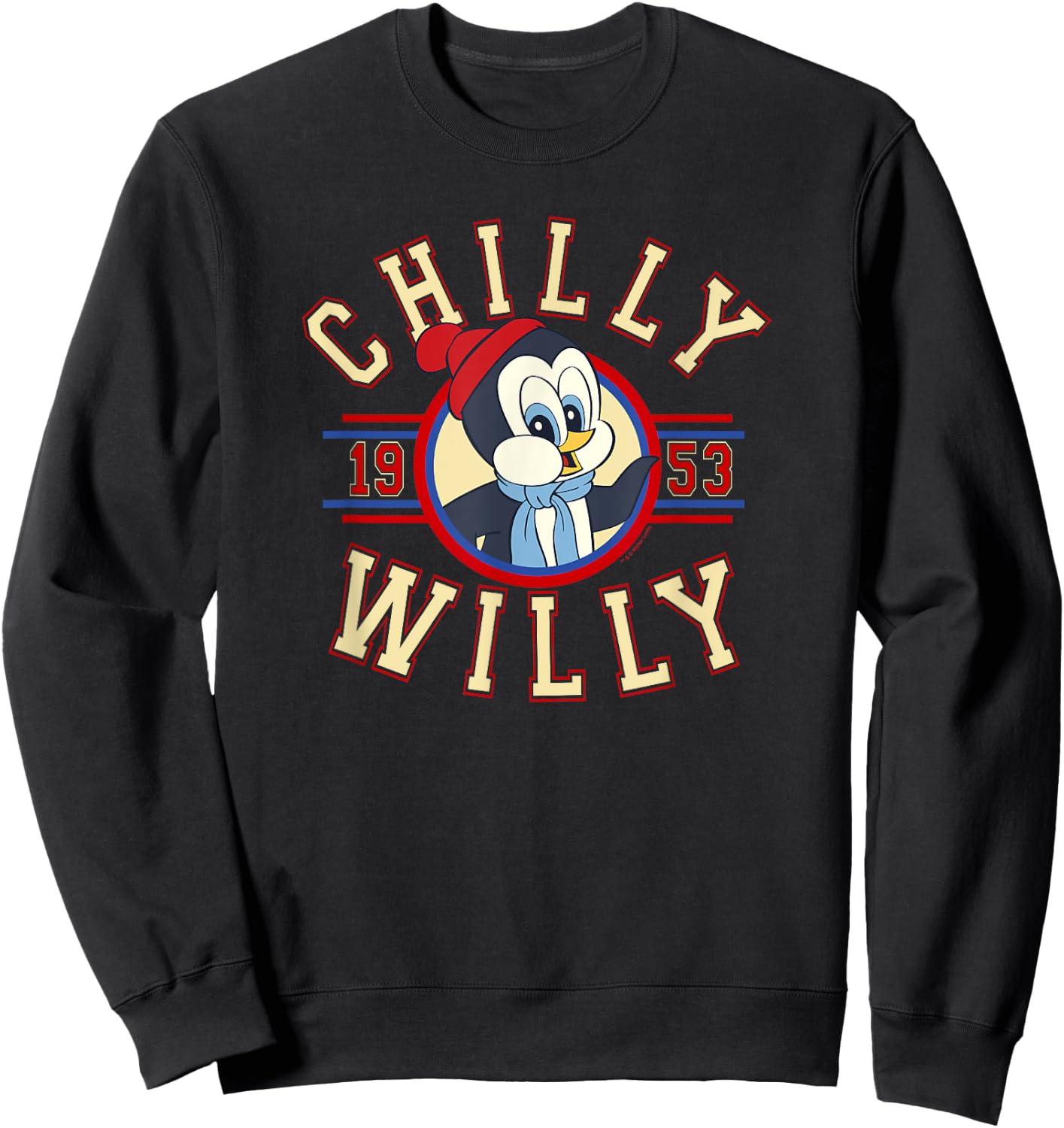 Chilly Willy 1953 Throwback Collegiate Sweatshirt - Sweatshirt | Black