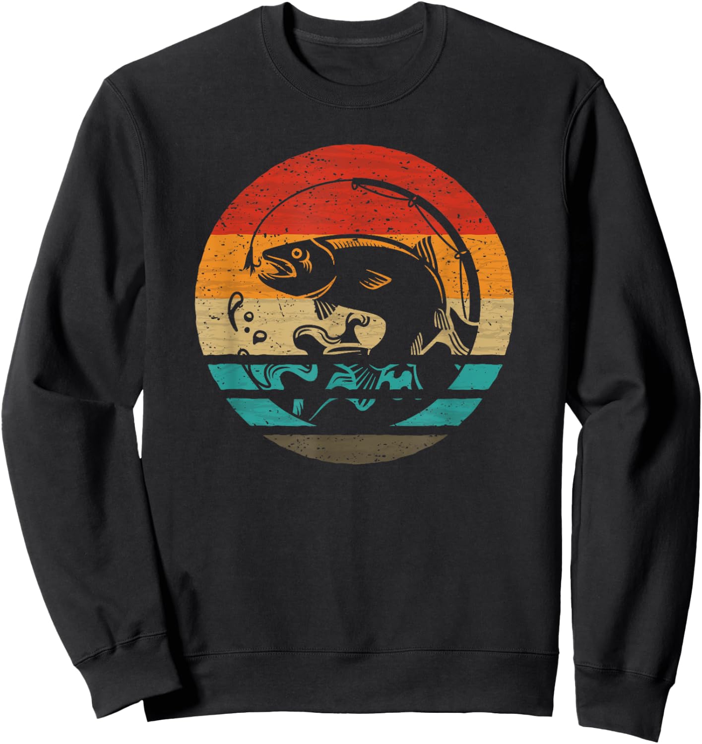 Fishing Retro Style Vintage Sweatshirt - Sweatshirt | Black