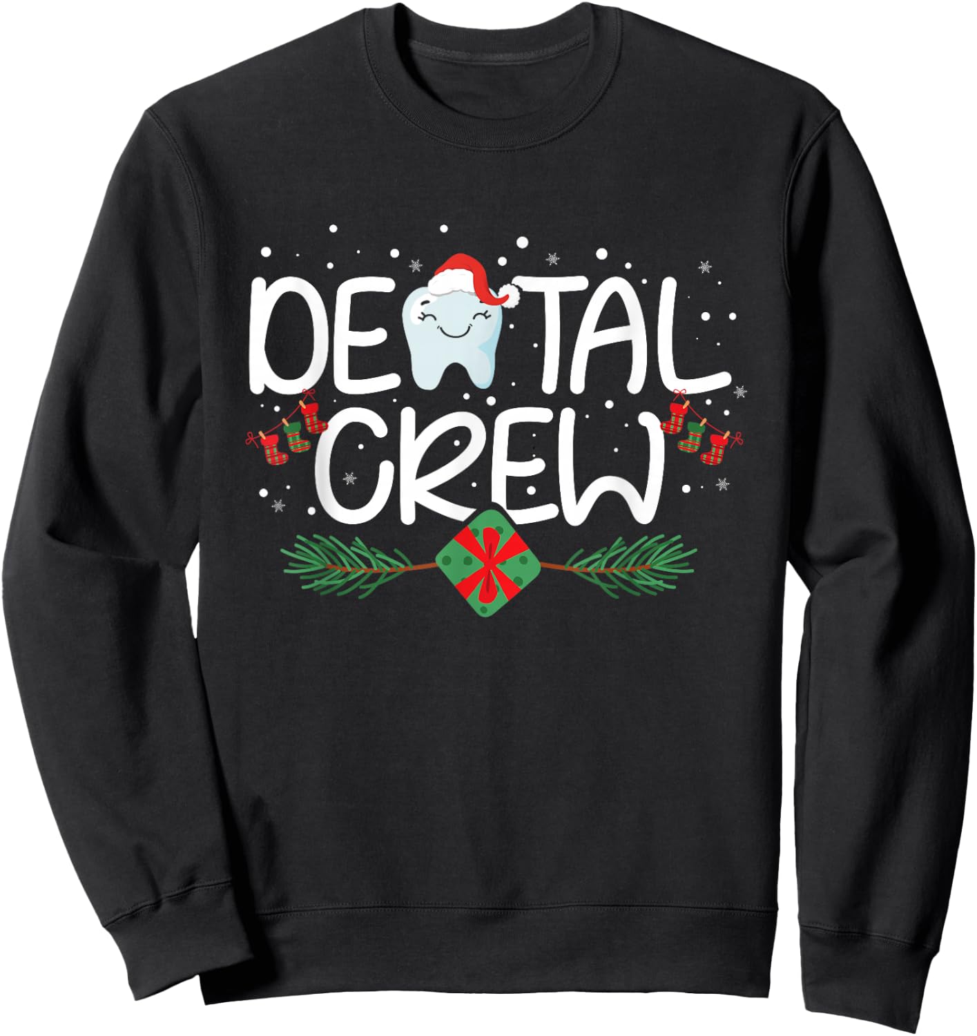Dental Christmas Crew Dental Hygienist Assistant RDA Gift Sweatshirt - Sweatshirt | Black