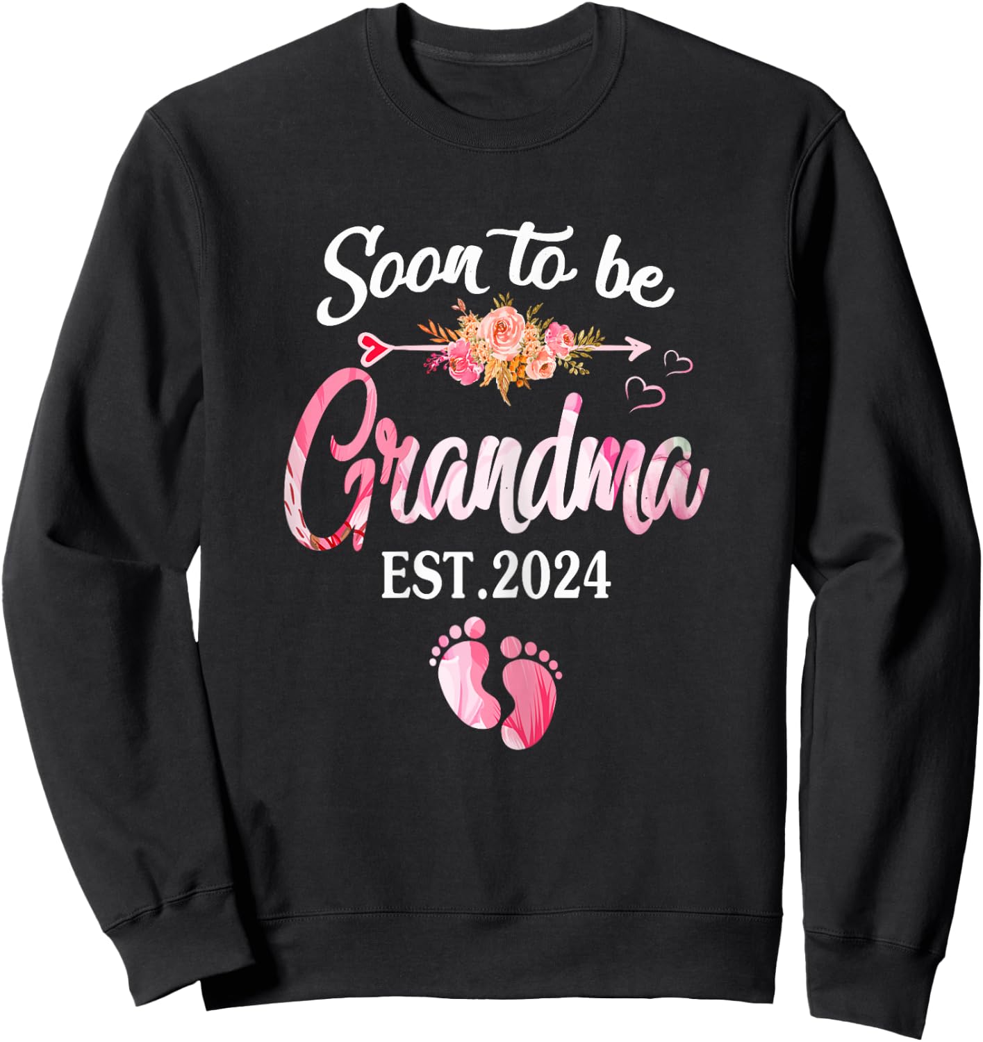 Soon to be Grandma 2024 Shirt Mother's Day For New Grandma Sweatshirt - Sweatshirt | Black