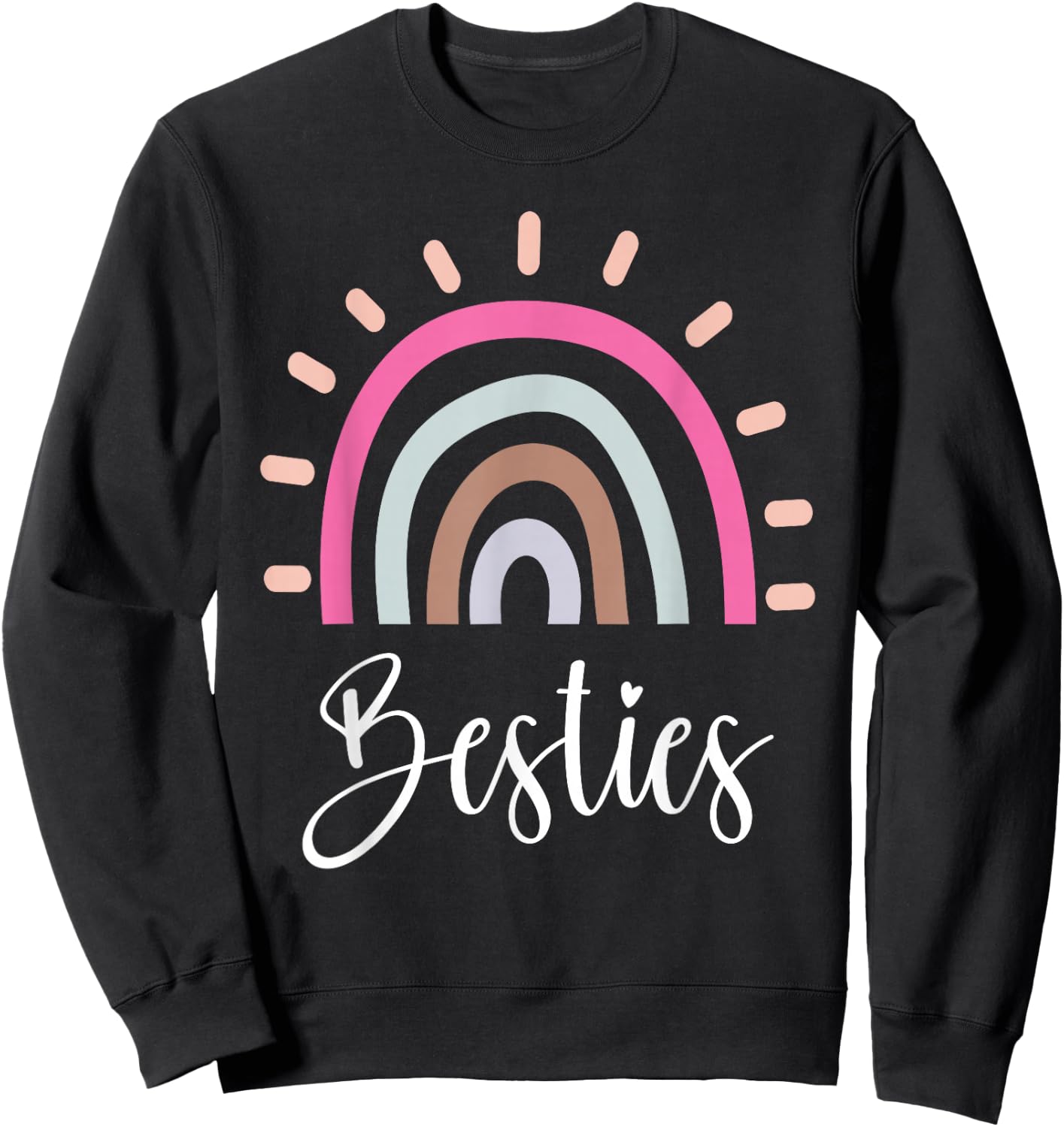 Best Friends BFF Heart Best Friends Bestie Sweatshirt - Sweatshirt | Black