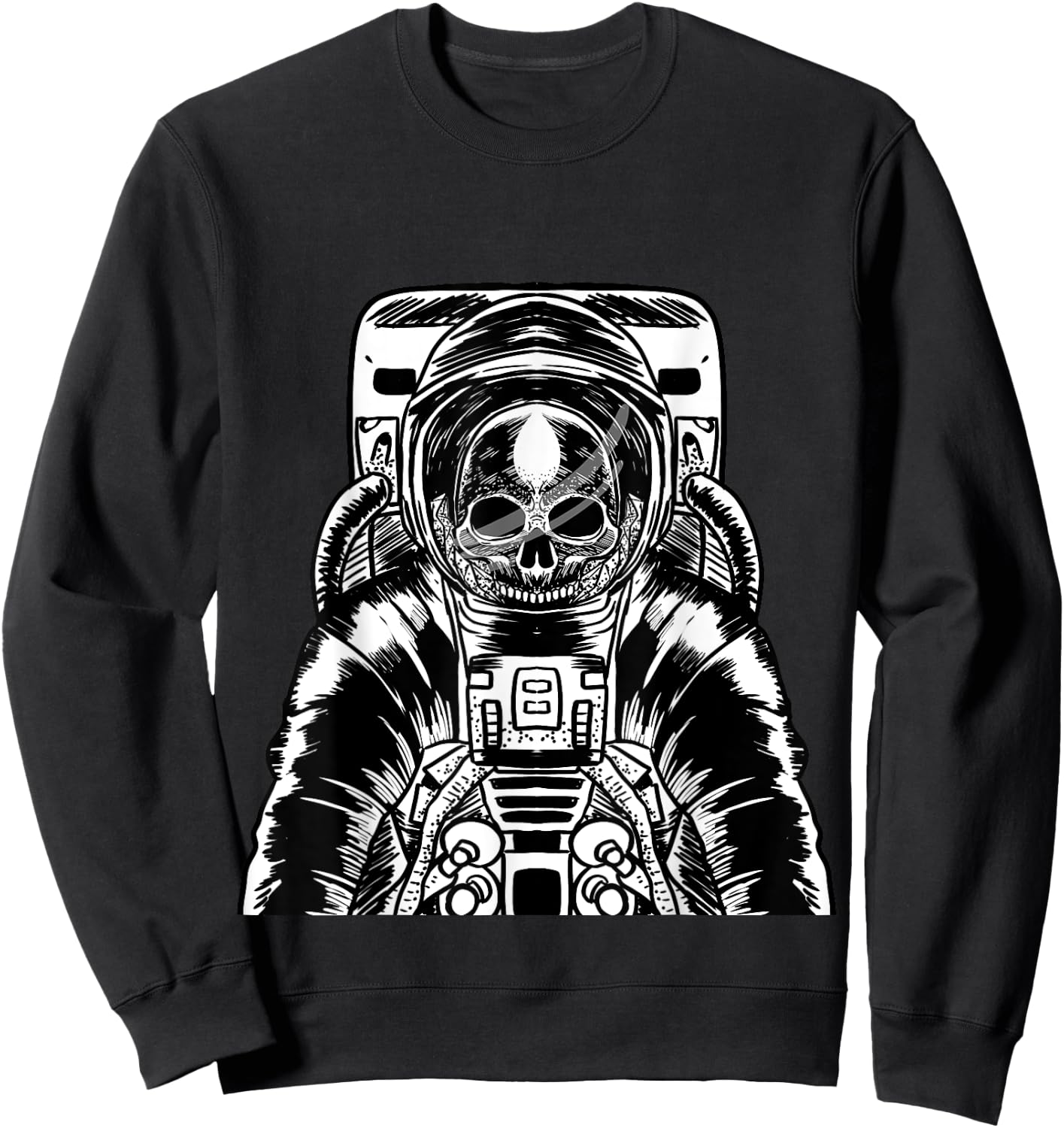 Astronaut Skull Surreal Galaxy Spaceman Skeleton Goth Gift Sweatshirt - Sweatshirt | Black