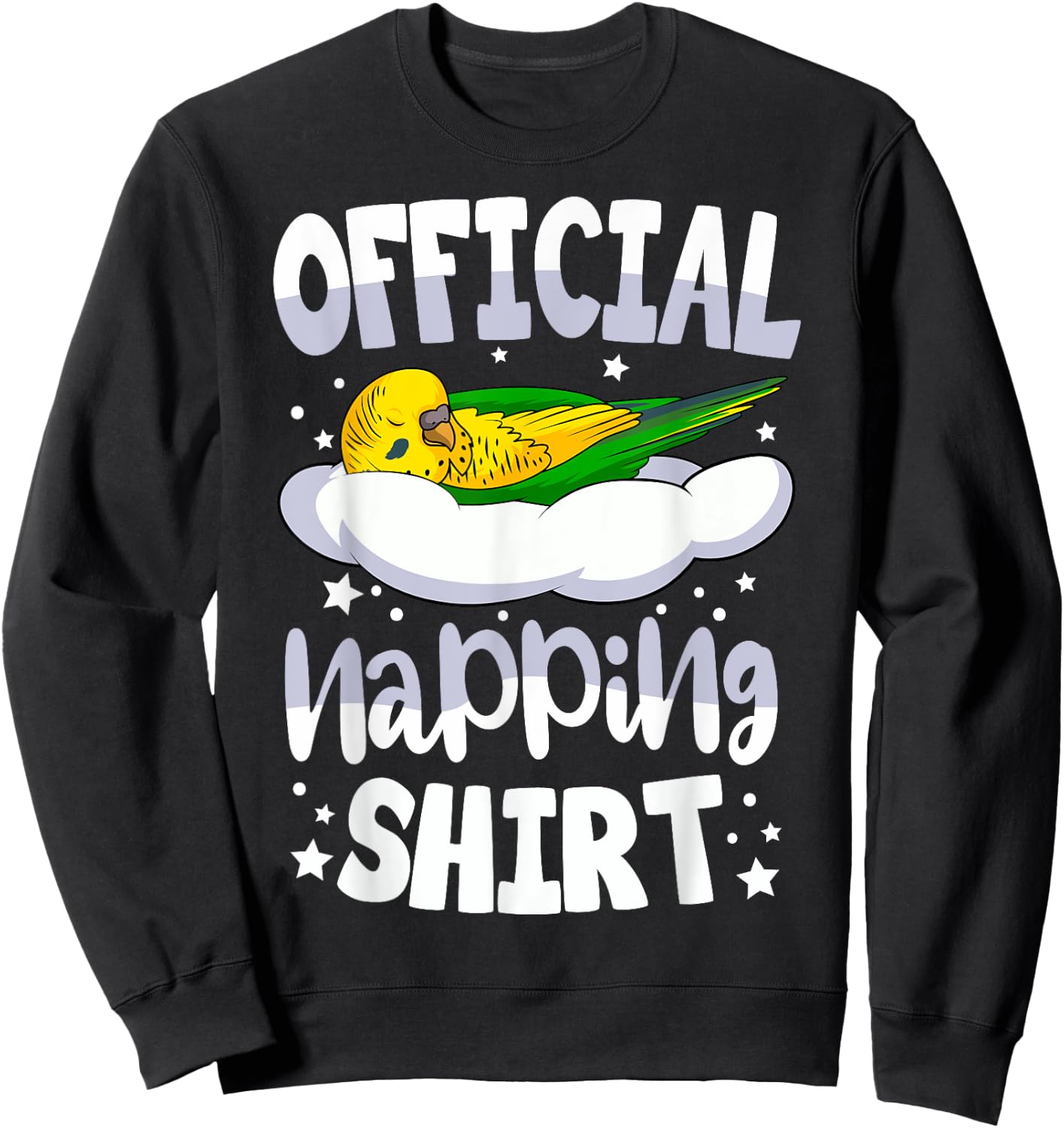 Budgie Pyjamas Budgerigar Lover Official Napping Sweatshirt - Sweatshirt | Black