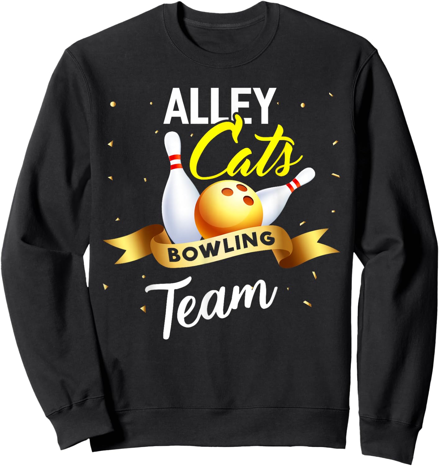 Alley Cat Bowling Shirt Funny Bowler Bowling Sweatshirt - Sweatshirt | Black