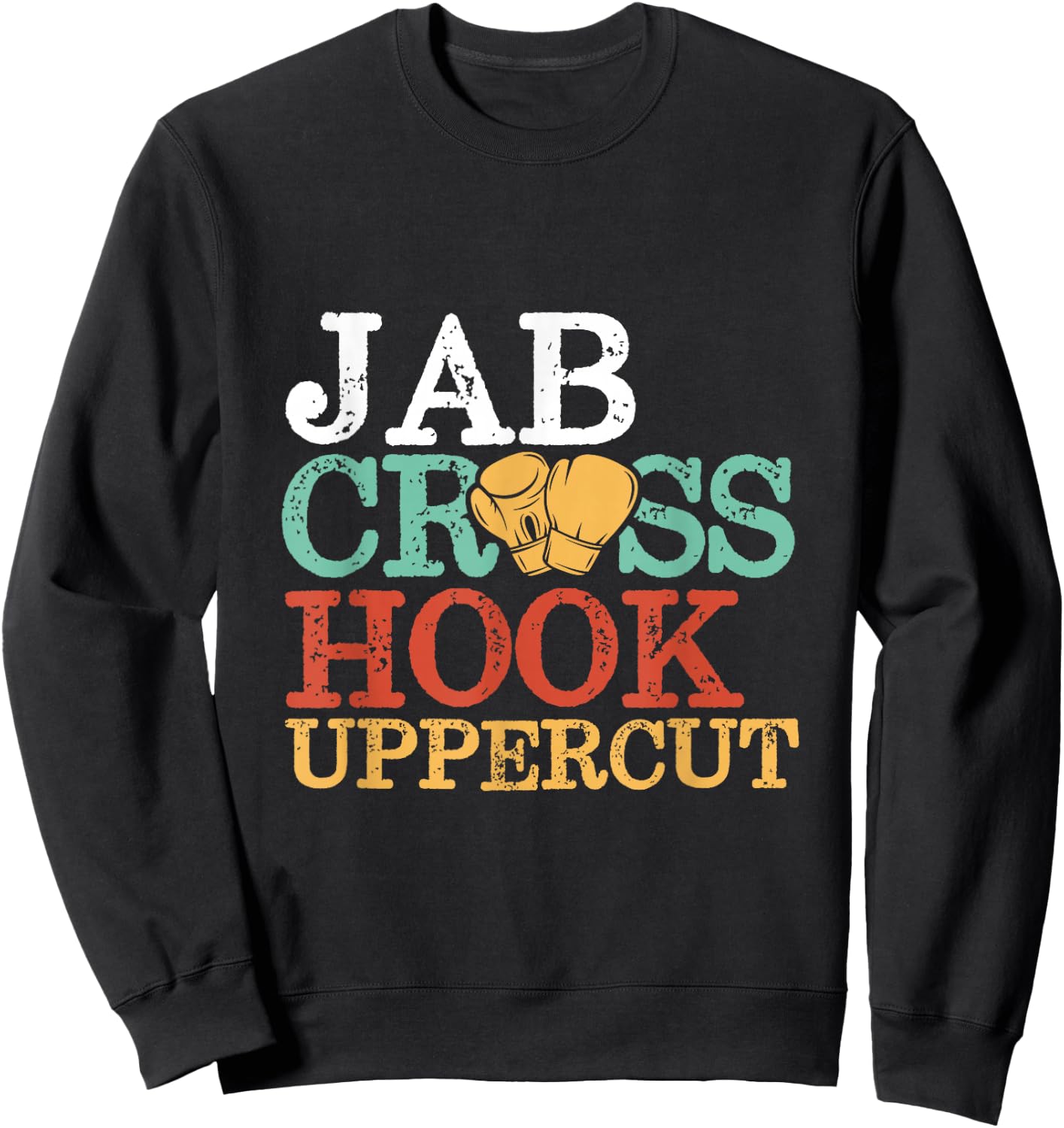 Jab Cross Hook Uppercut Boxer Workout Women Kickboxing Sweatshirt - Sweatshirt | Black
