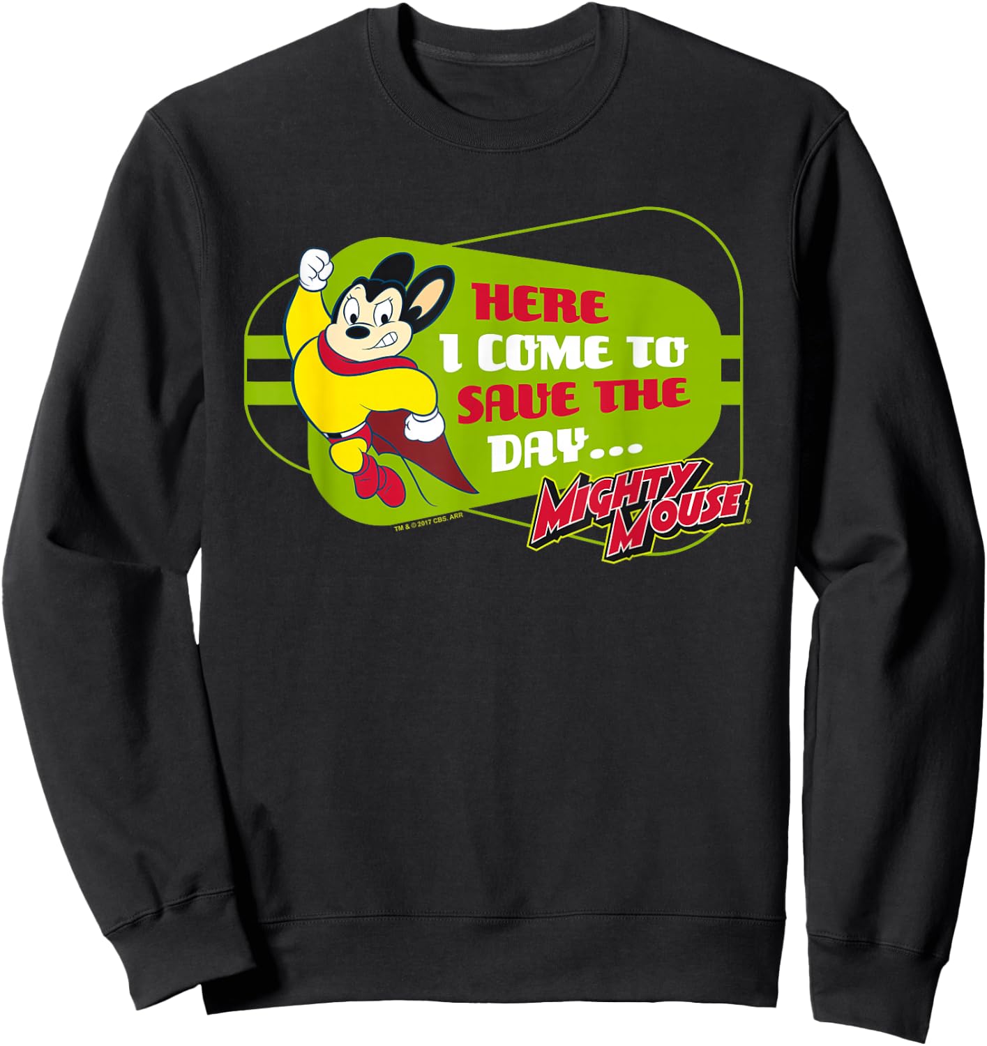 Mighty Mouse Here I Come Sweatshirt - Sweatshirt | Black