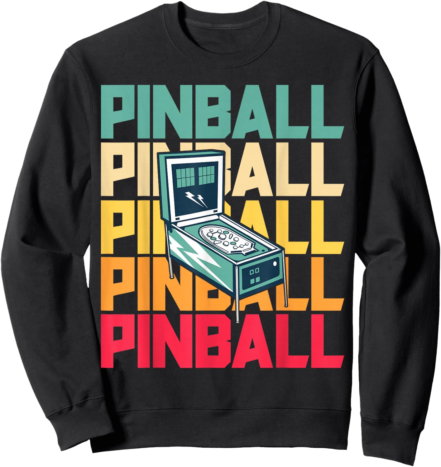 Pinball Shirt Retro Vintage Arcade Shirt Pinball Machine Sweatshirt - Sweatshirt | Black