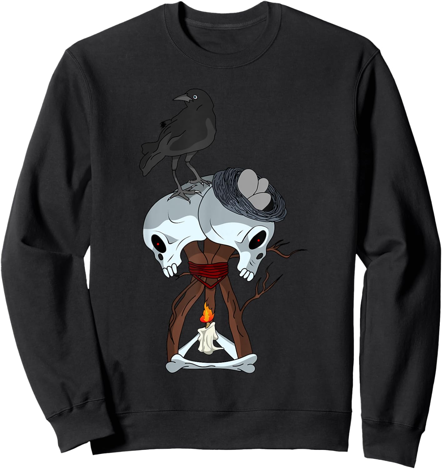 Skull hex Crow Video Game Sweatshirt - Sweatshirt | Black
