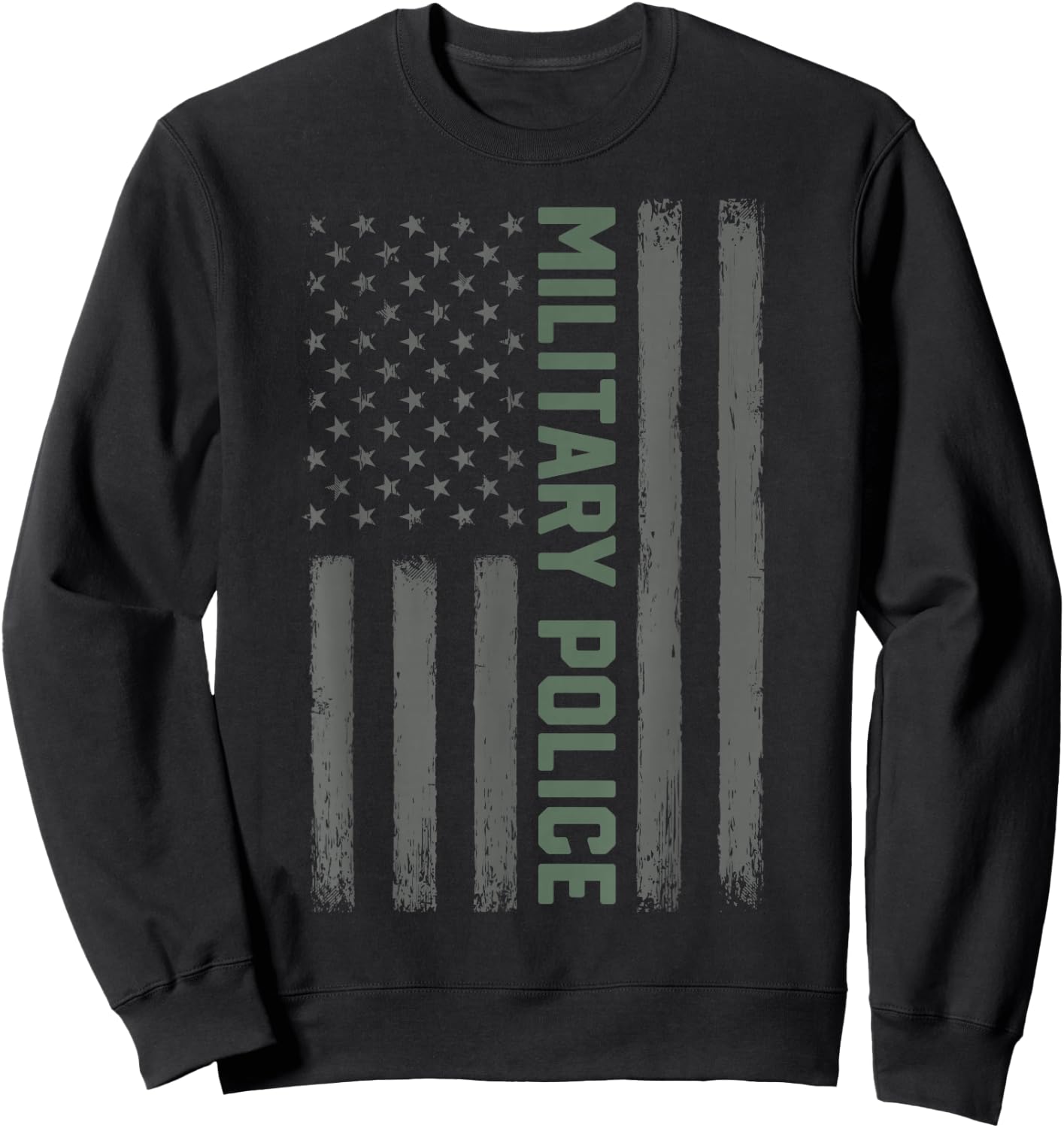 Military Police Shirt American Flag | Proud USA Veteran Gift Sweatshirt - Sweatshirt | Black