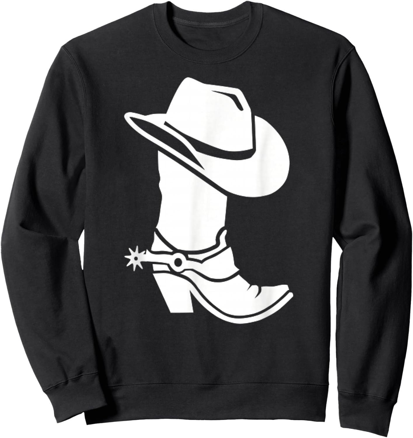 Cowboy Boots and Hat Sweatshirt - Sweatshirt | Black