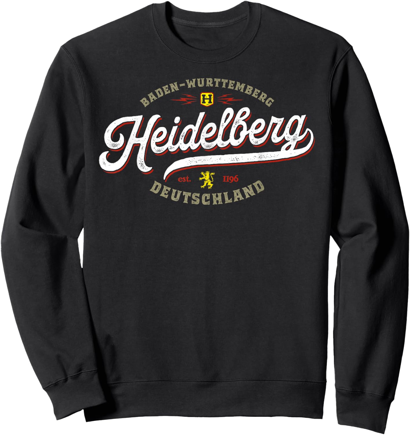 Heidelberg Germany - Vintage Souvenir Travel Heidelberg Sweatshirt - Sweatshirt | Black