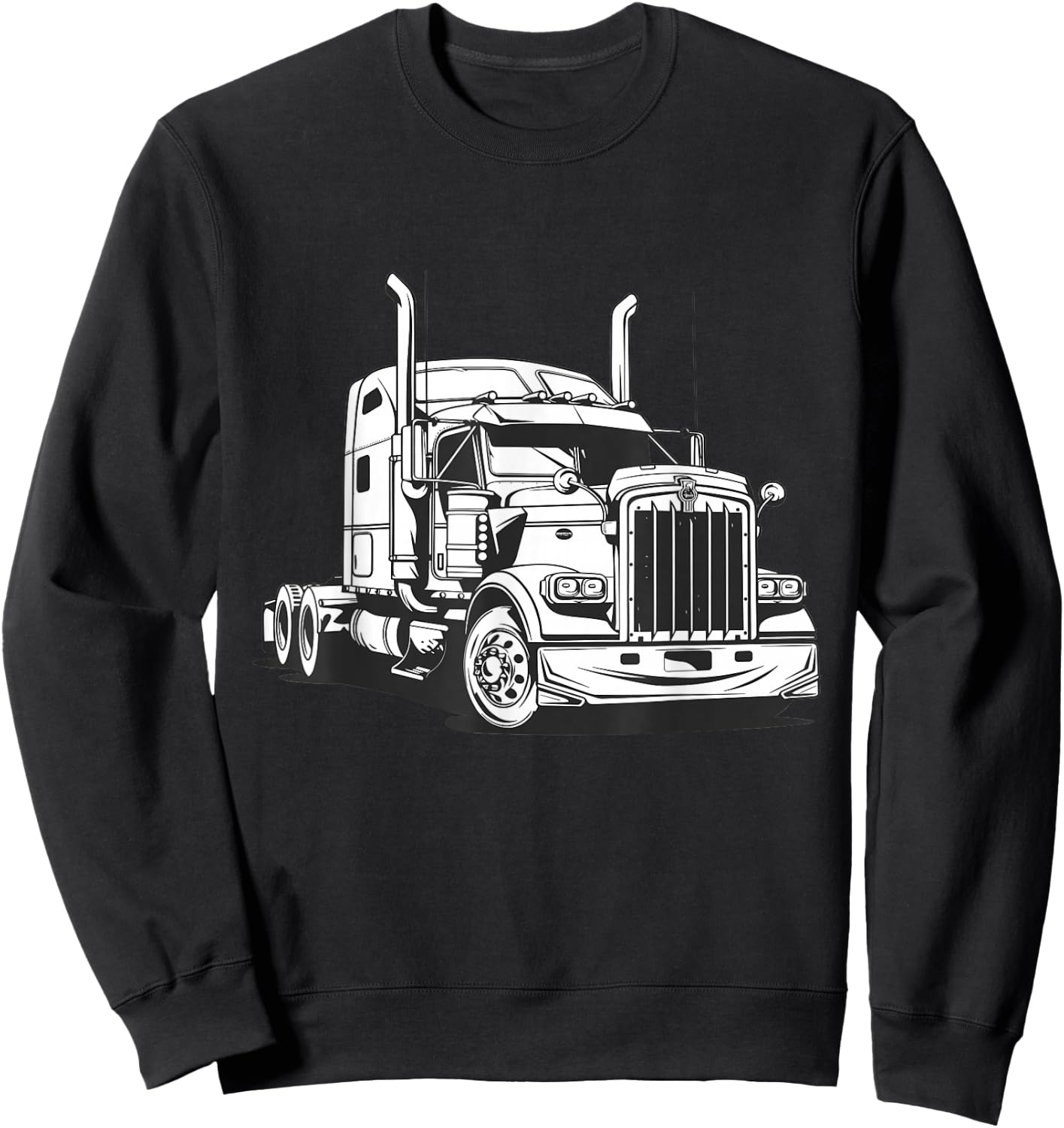 Semi Truck Driver Sweatshirt - Sweatshirt | Black