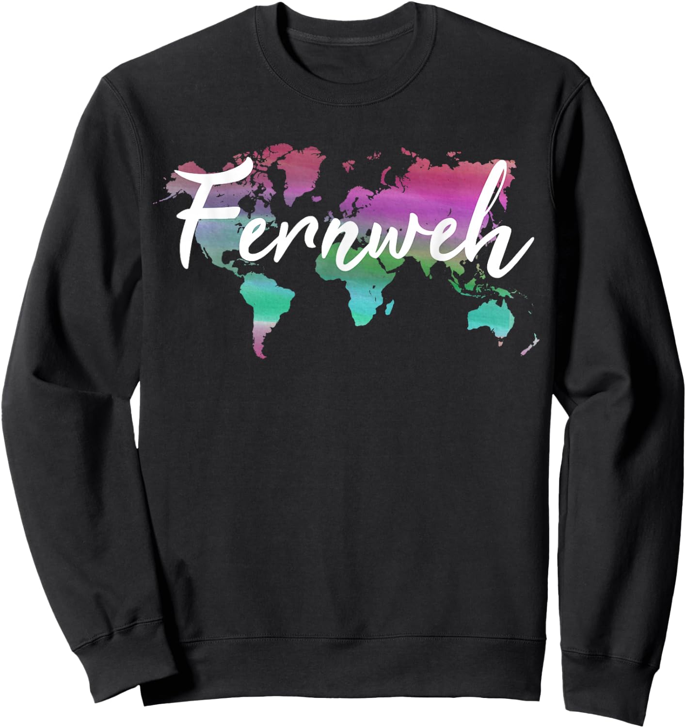 Fernweh World Map Backpacker Travel World Travel Traveler Travel Sweatshirt - Sweatshirt | Black