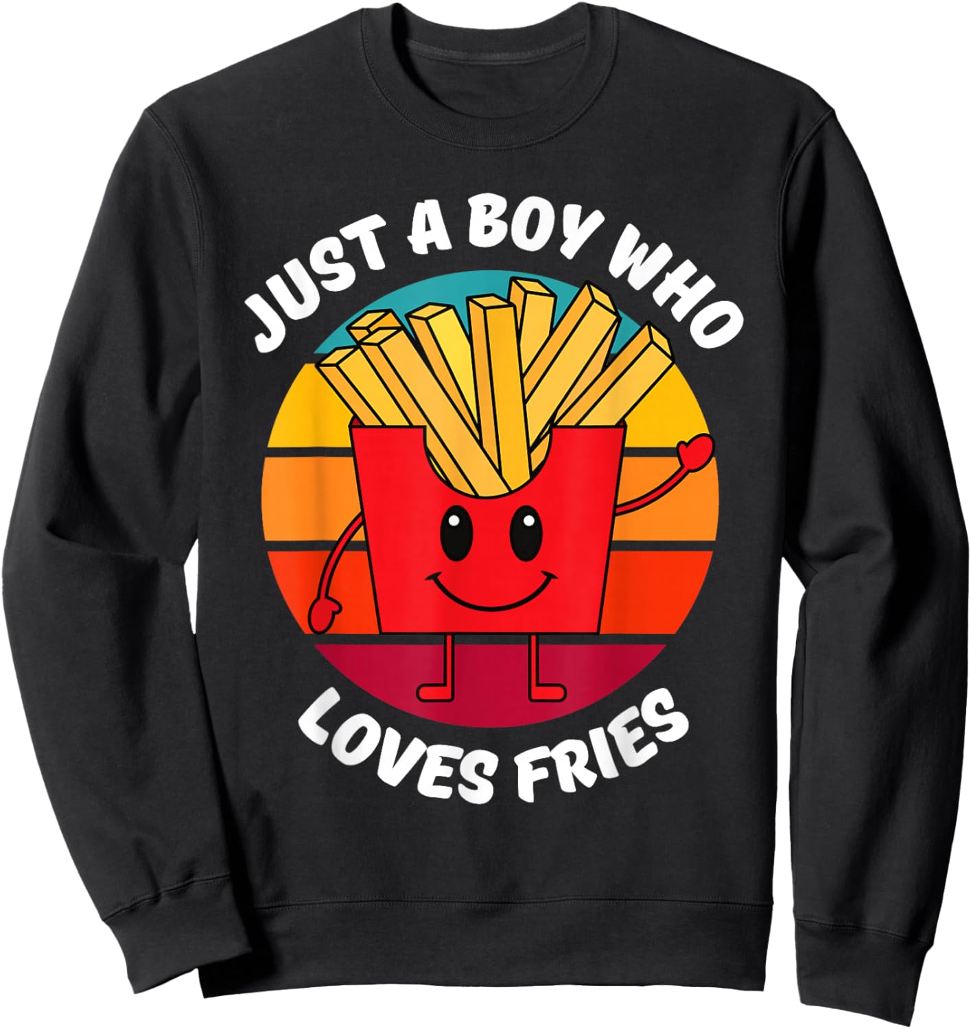 Just A Boy Who Loves French Fries Kids Toddler Baby 5T 4T 3T Sweatshirt - Sweatshirt | Black