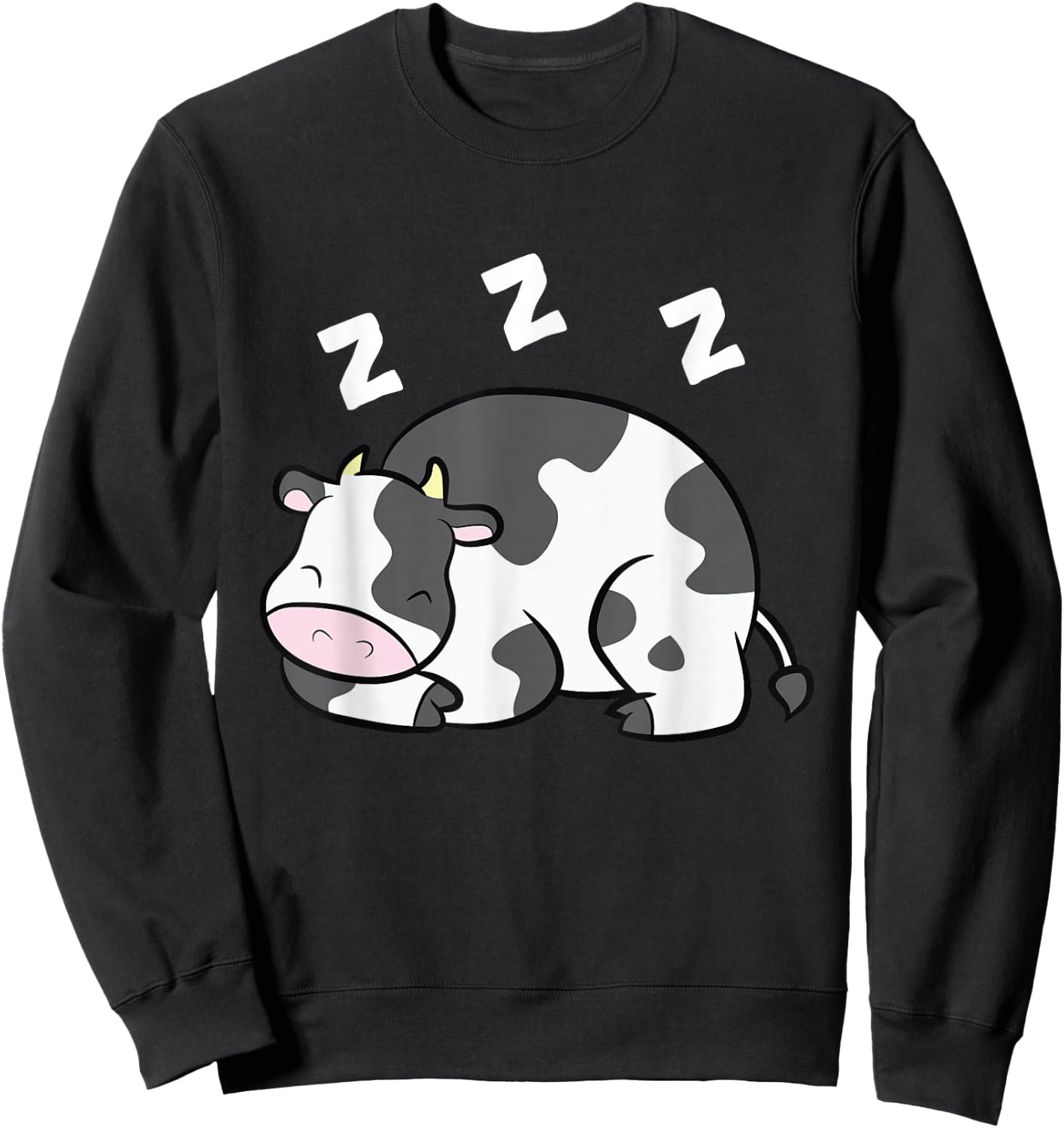 Cow Farm Animal Funny Cow Pajama Sleeping Cow Sweatshirt - Sweatshirt | Black