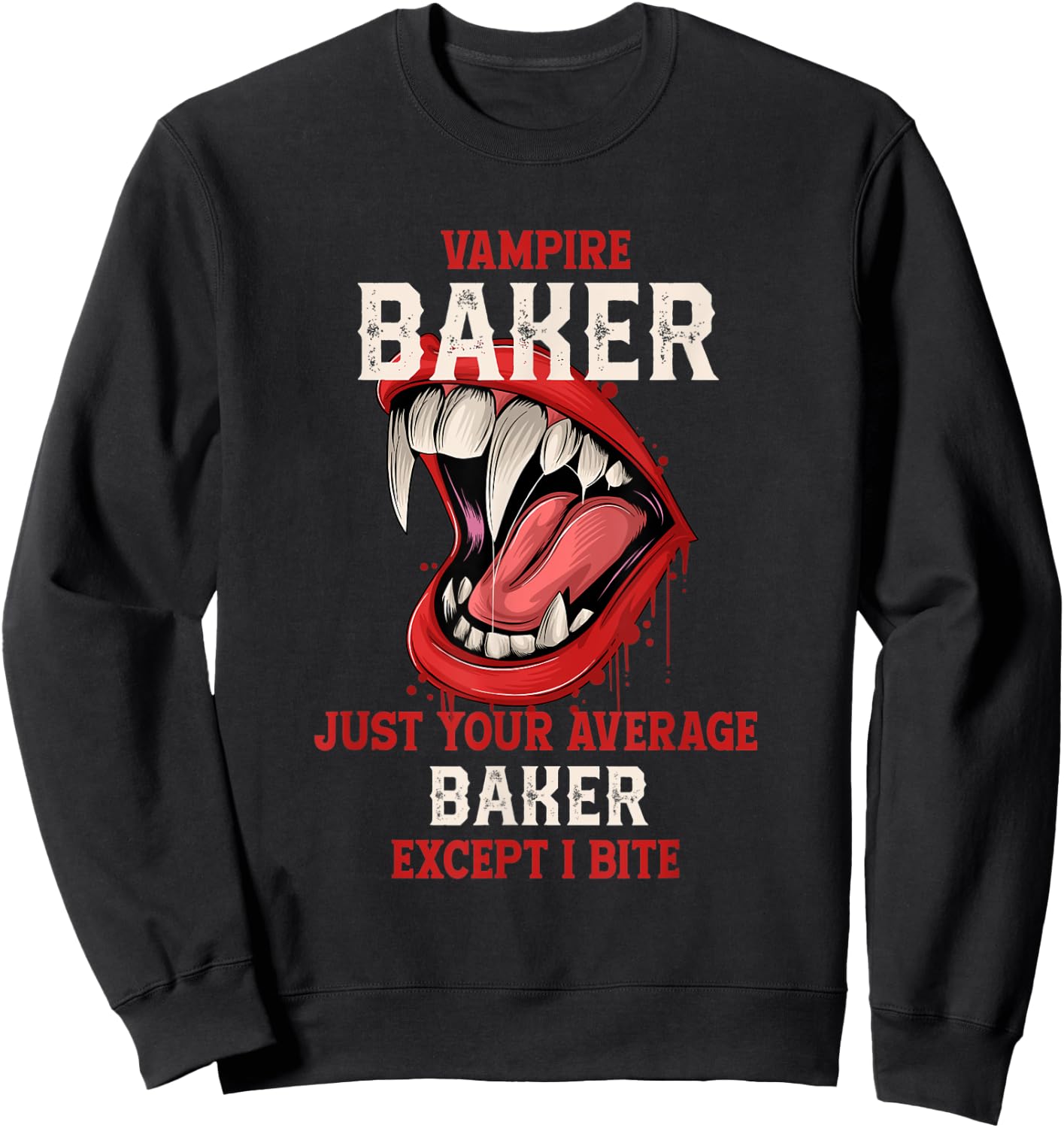 Vampire Baker Halloween Baking Scary Pastry Chef Work Sweatshirt - Sweatshirt | Black