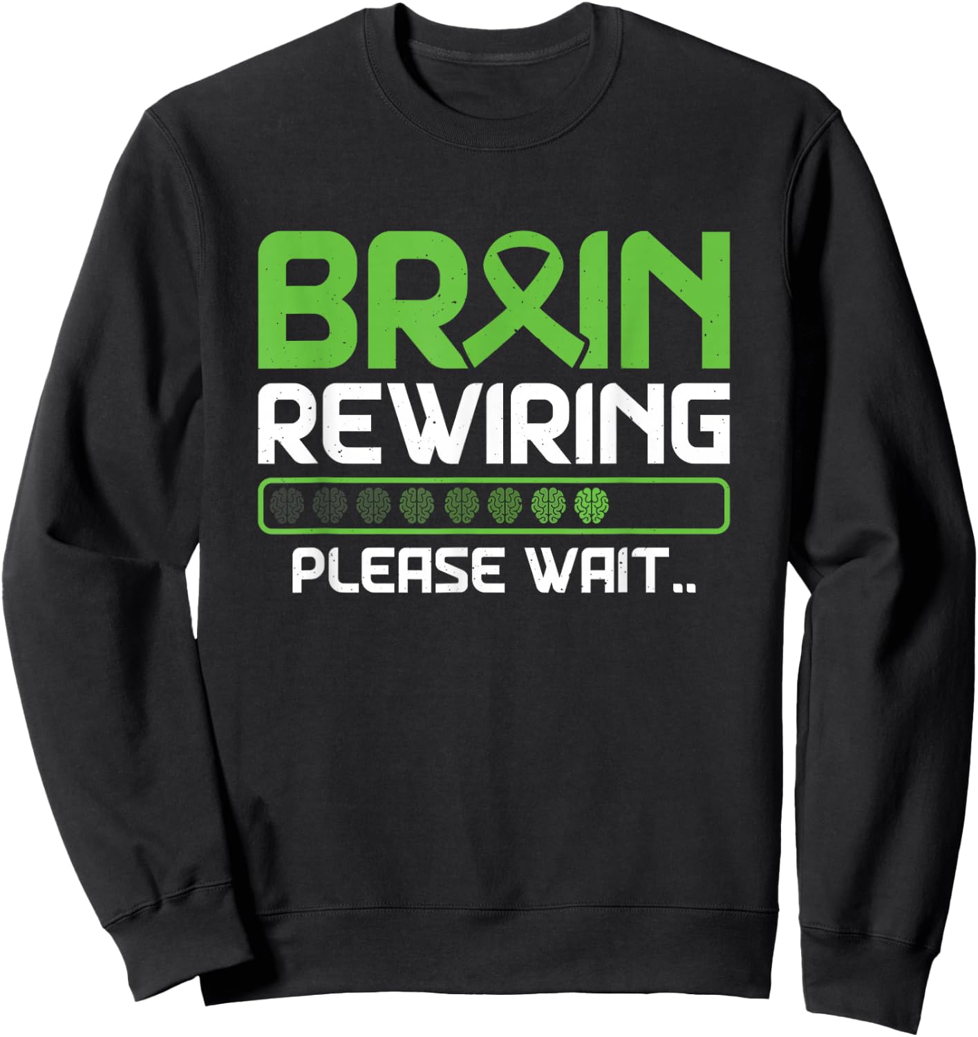 Brain Rewiring Traumatic Brain Injury Ribbon TBI Survivor Sweatshirt - Sweatshirt | Black