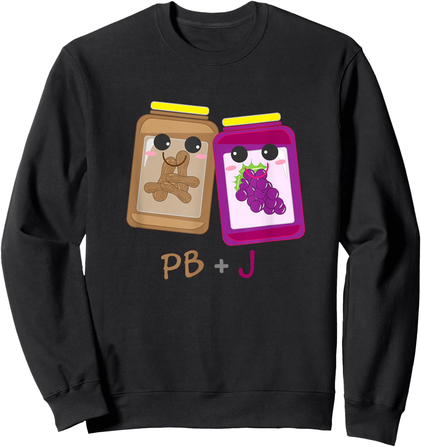 PB+J Cute Peanut Butter & Jelly Matching Costume Set Shirts Sweatshirt - Sweatshirt | Black