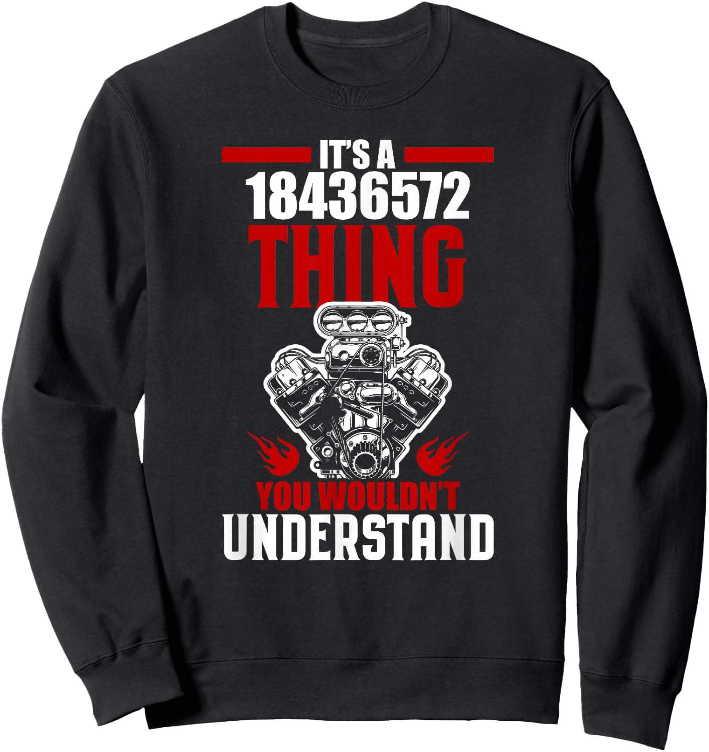Chev V8 Engine 18436572 Fire Order Sweatshirt - Sweatshirt | Black