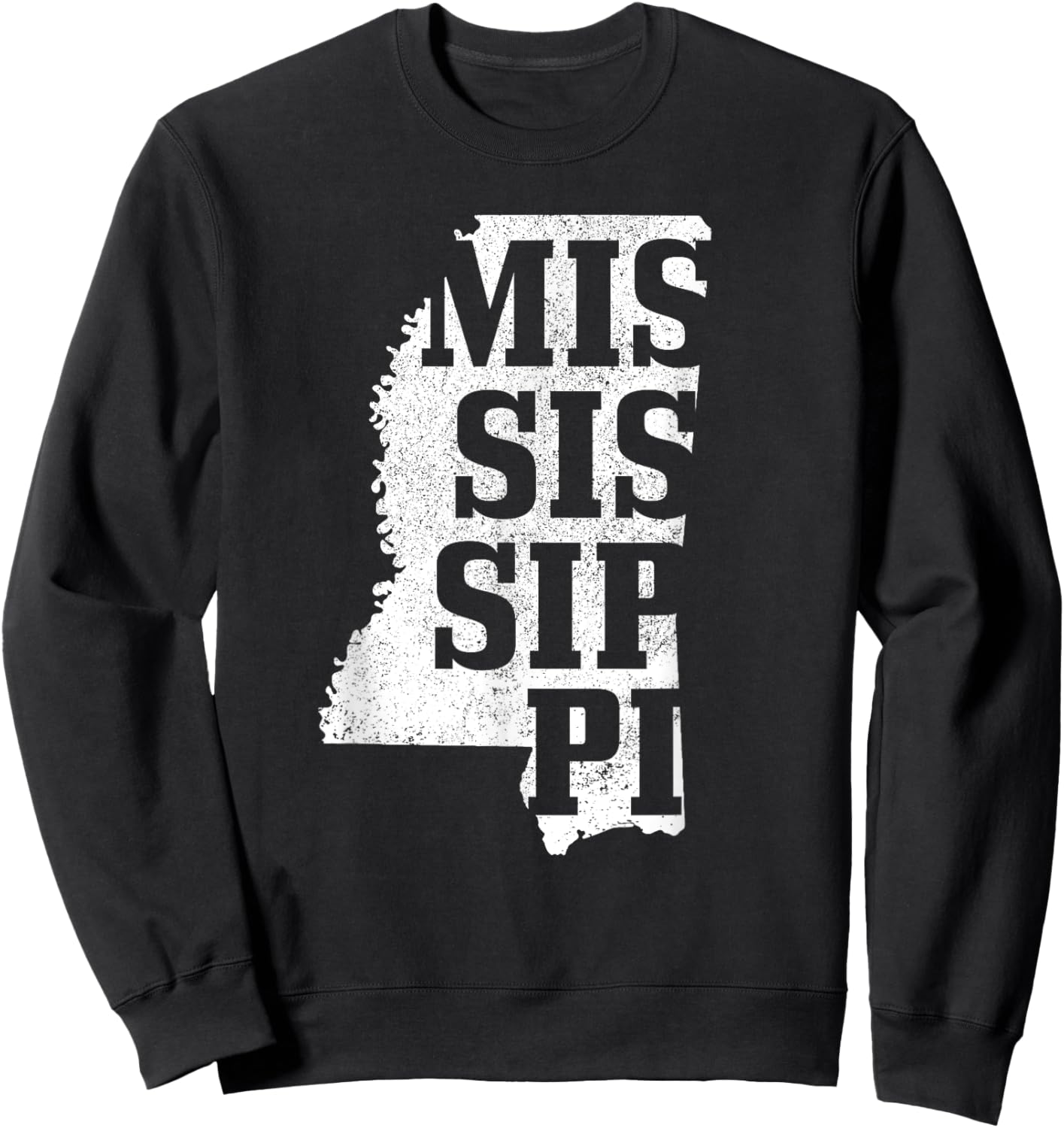 Mississippi Vintage State Map Pride Sweatshirt - Sweatshirt | Black