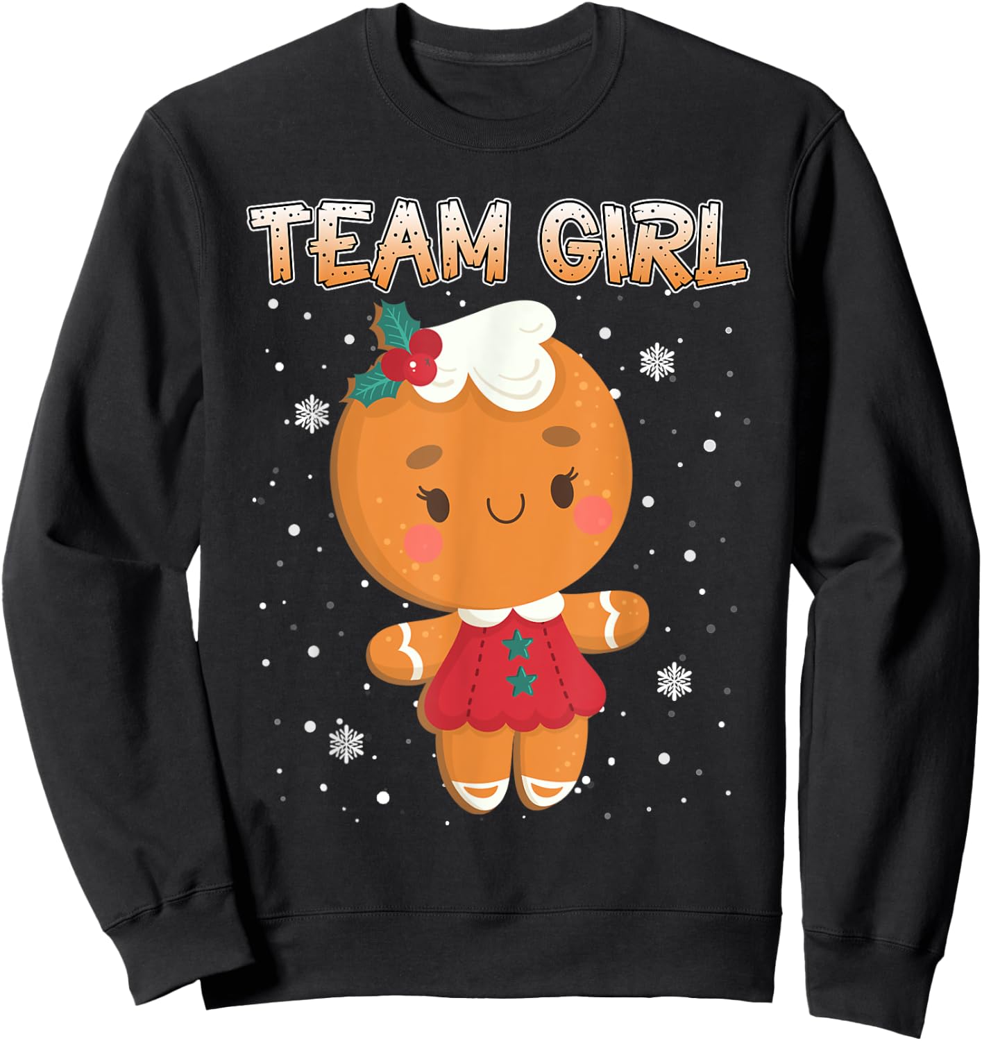 Christmas Gingerbread Team Girl Gender Reveal Shirt Women Sweatshirt - Sweatshirt | Black