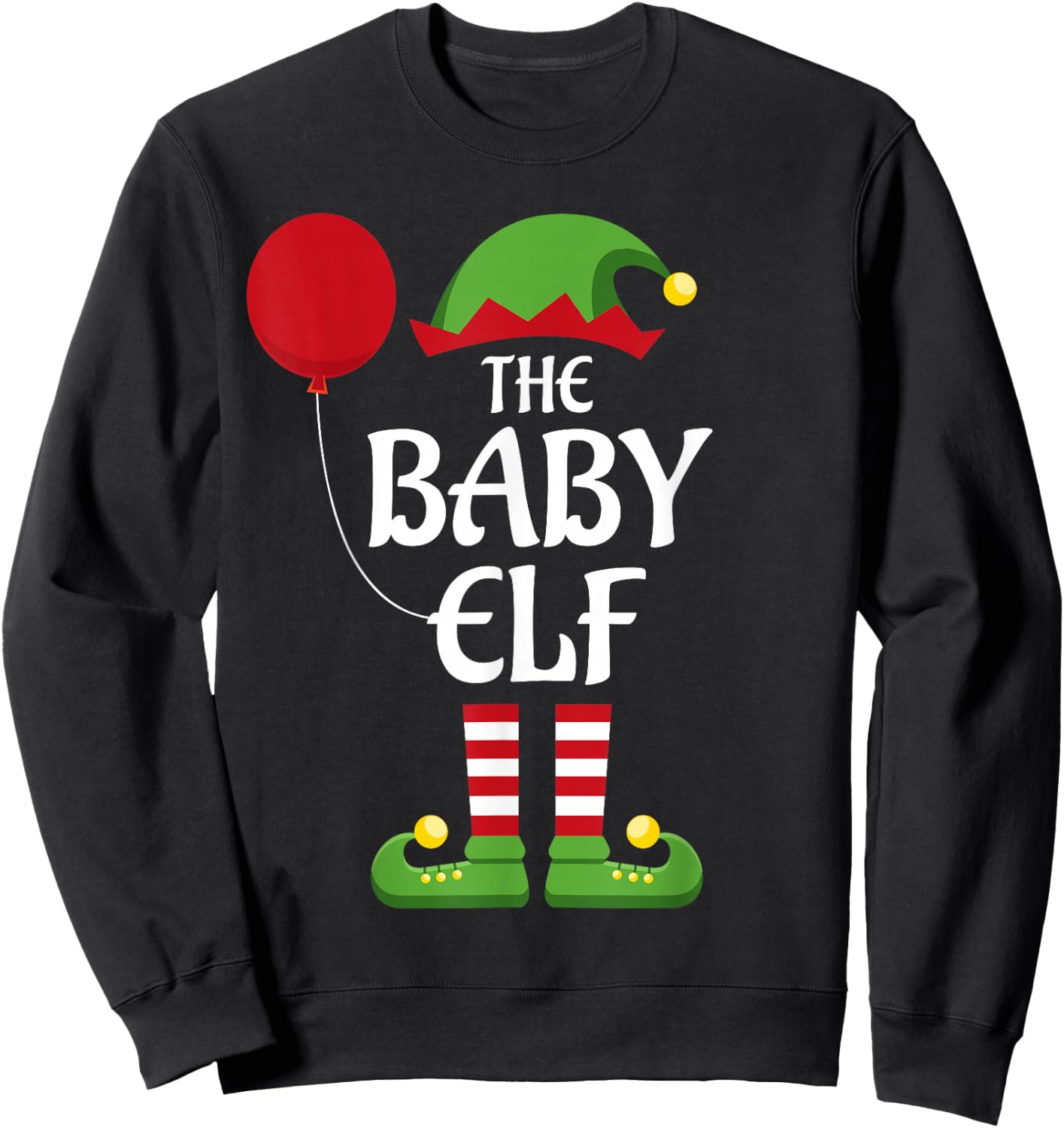 Baby Elf Family Matching Group Christmas Sweatshirt - Sweatshirt | Black