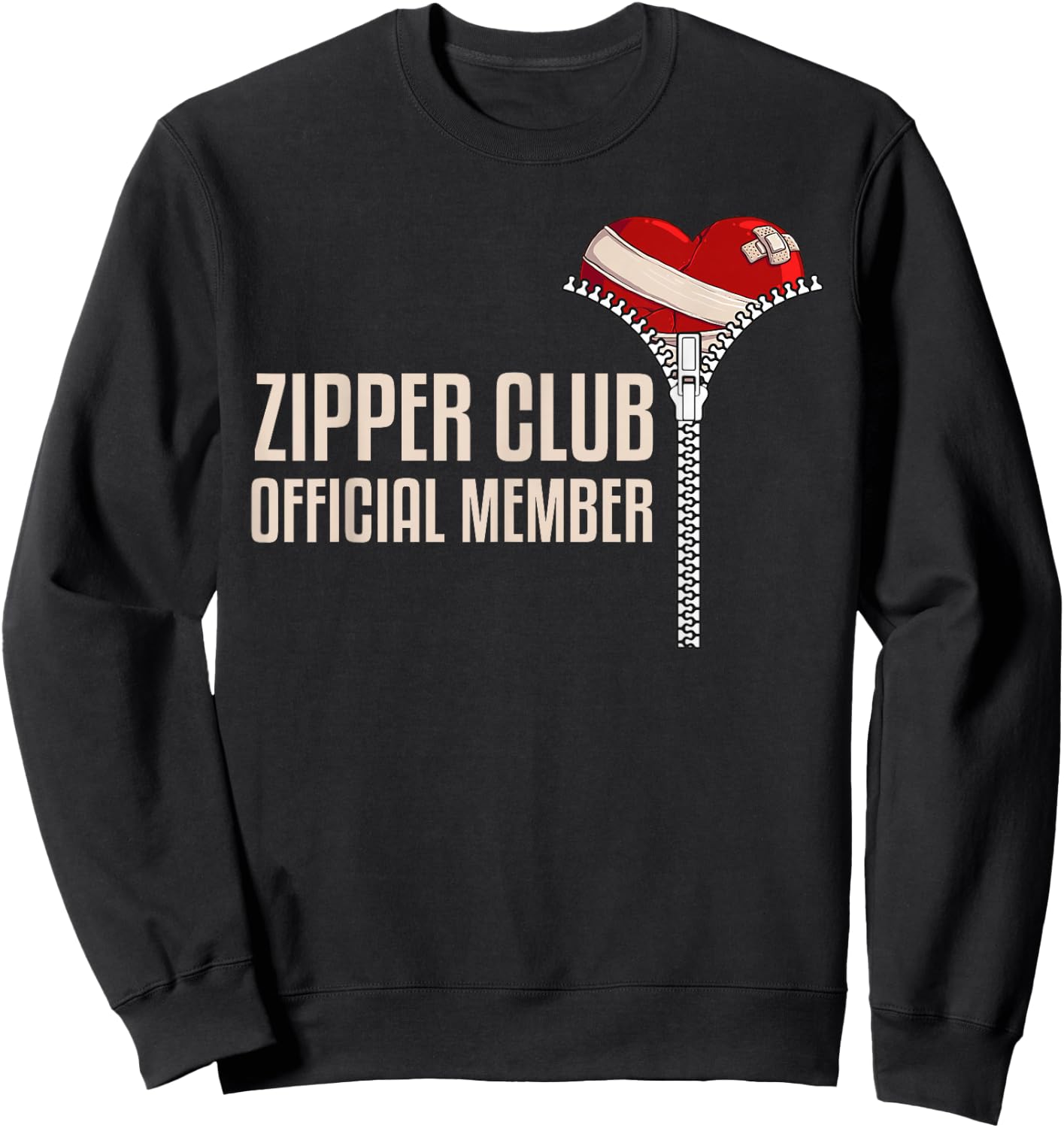 Cool Open Heart Surgery Art Men Women Zipper Club Recovery Small Sweatshirt - Sweatshirt | Black