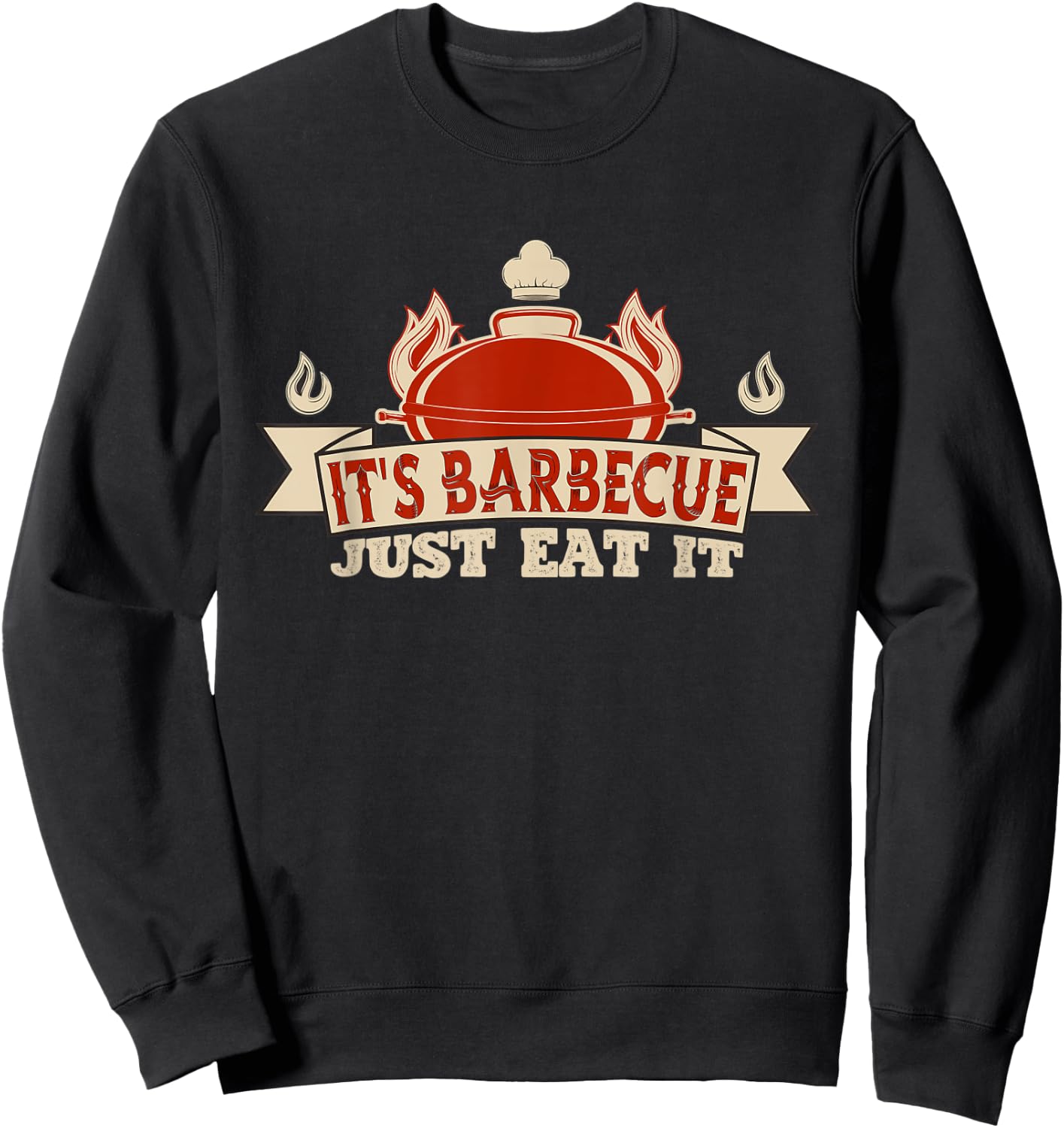 It's Barbecue Just Eat It Funny BBQ Timer Grill Lover Master Sweatshirt - Sweatshirt | Black