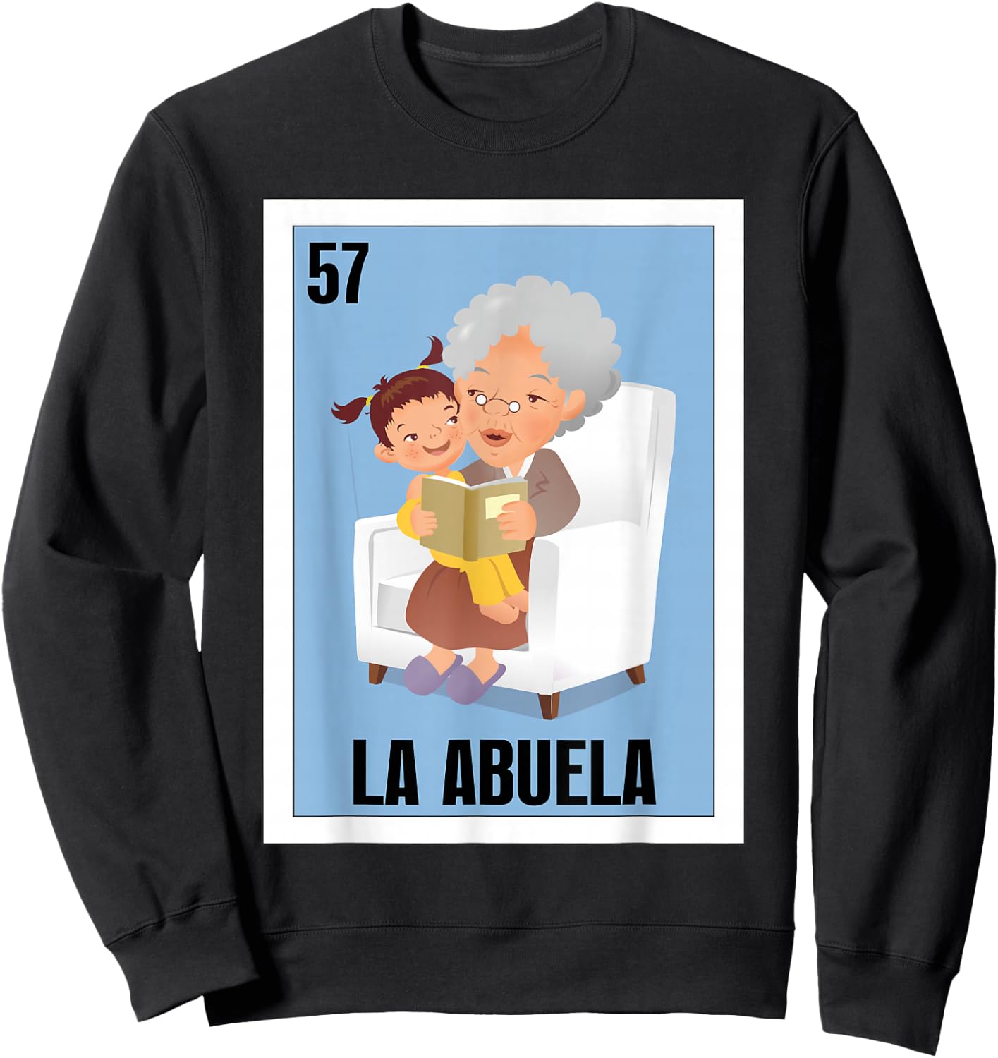 Funny Mexican Grandma Design - La Abuela Sweatshirt - Sweatshirt | Black