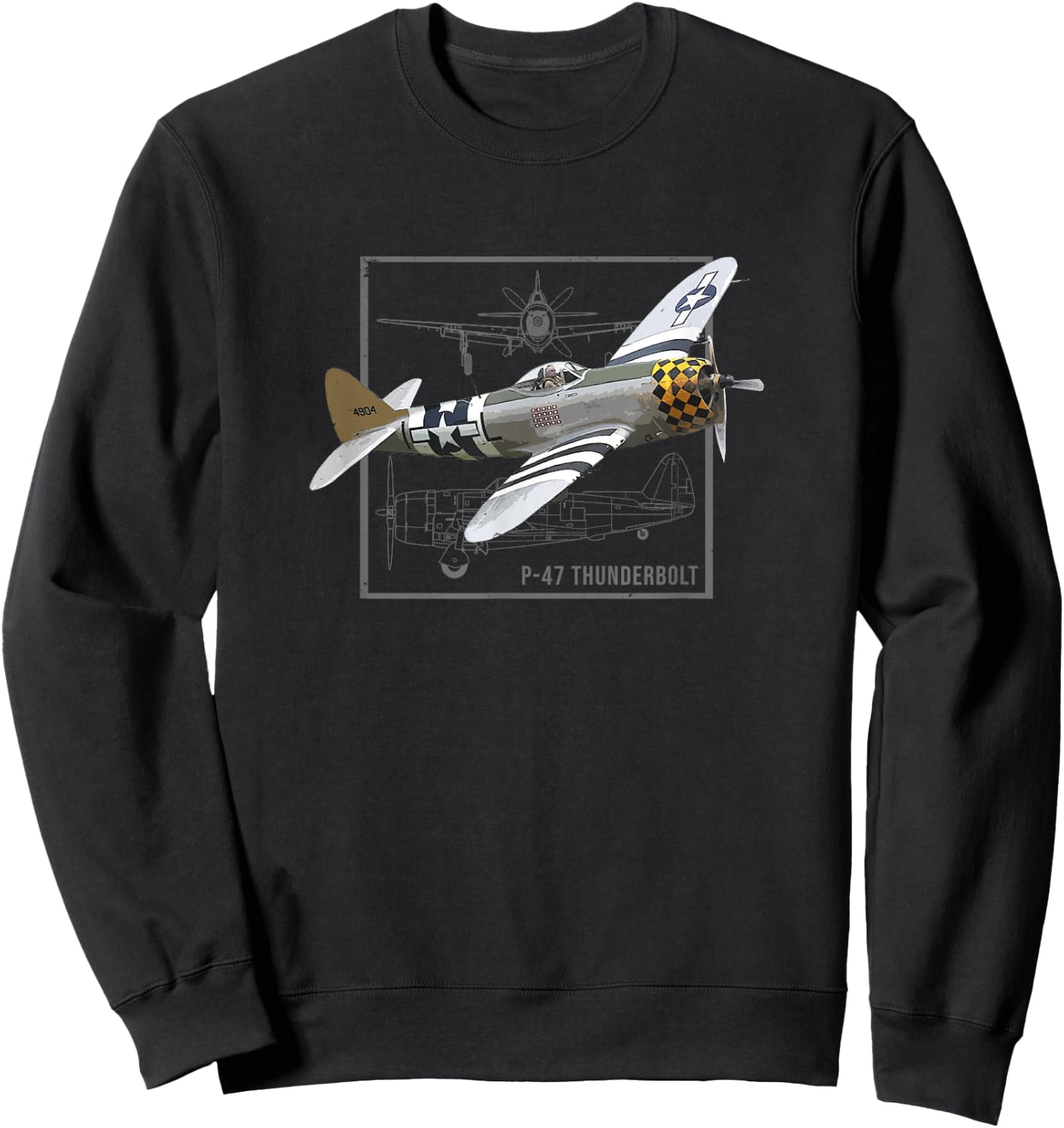 Republic P-47 Thunderbolt | WW2 Fighter Plane Sweatshirt - Sweatshirt | Black