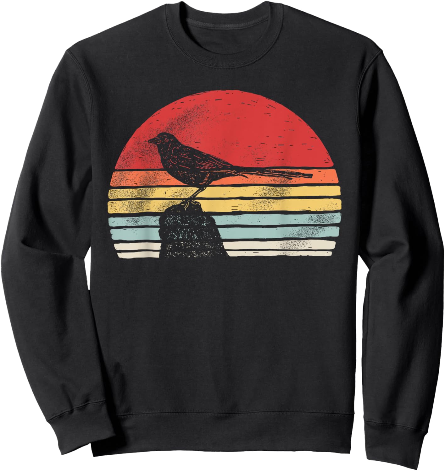 Vintage Retro Magpie Bird Sweatshirt - Sweatshirt | Black