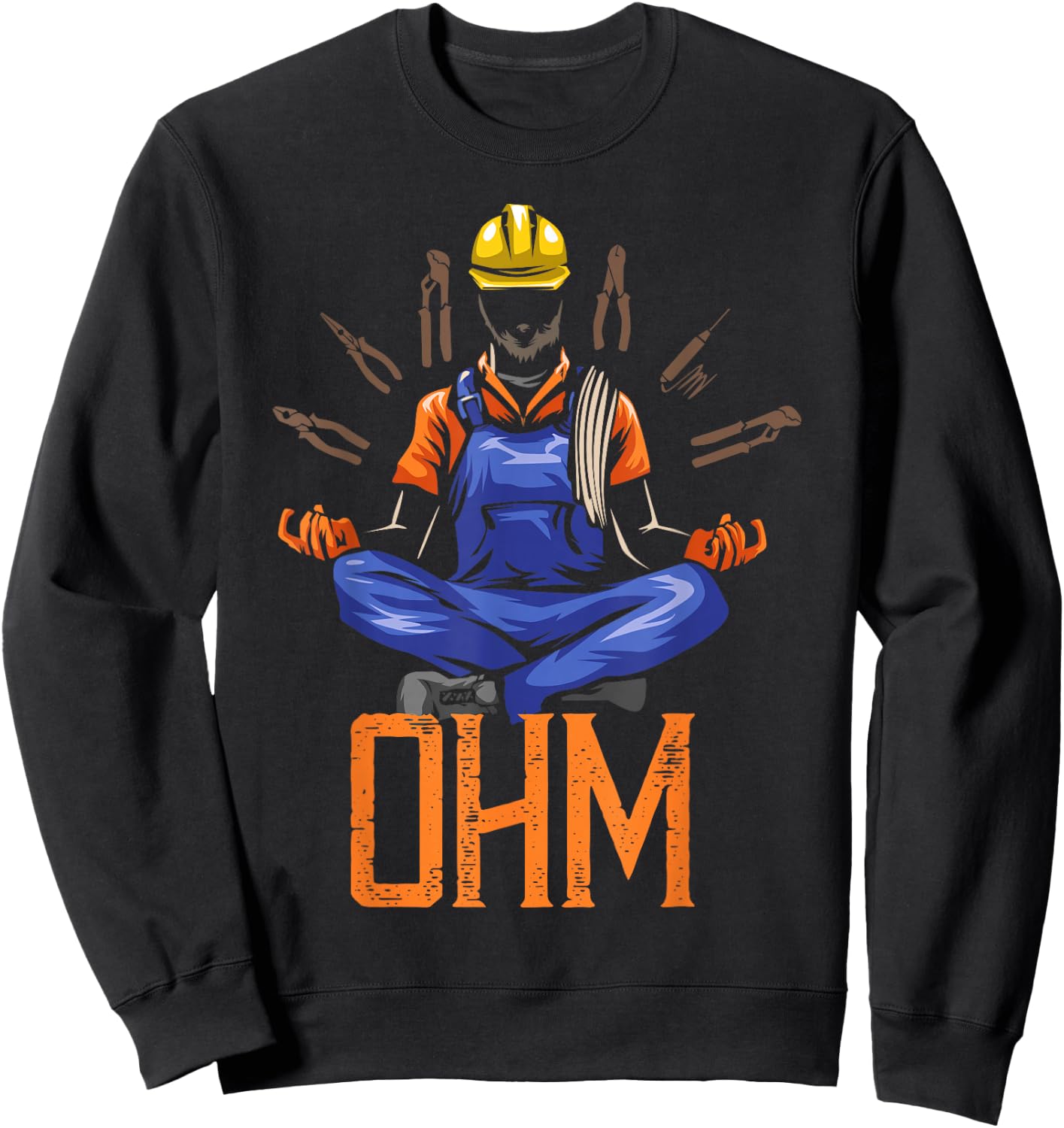 Ohm Meditating Funny Electrician Quote Sweatshirt - Sweatshirt | Black