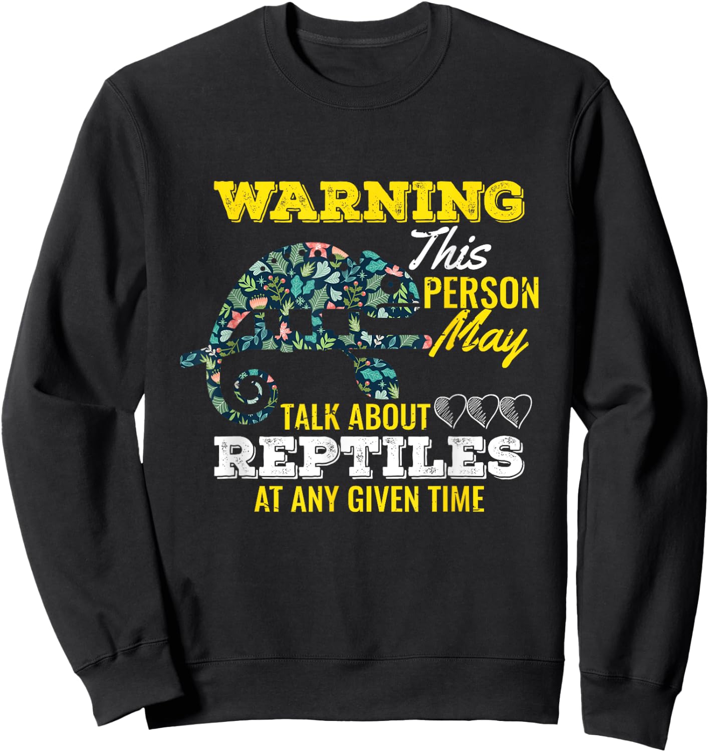 UAB KIDKIS Funny Reptile Lover - -Adults/Kids, Black, Short Sleeve, Small Sweatshirt - Sweatshirt | Black