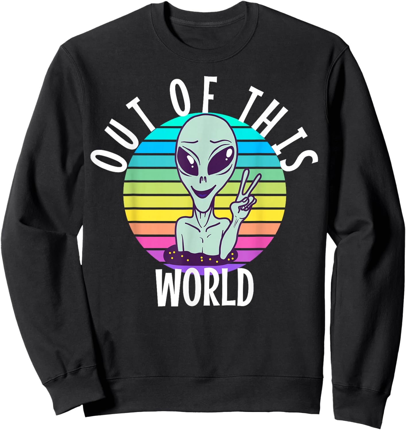 Funny Alien and UFO Space Apparel Out of This World - -Adults, -Kids - Black - Short Sleeve - Alien-Themed - Cotton, Polyester - Small Sweatshirt - Sweatshirt | Black