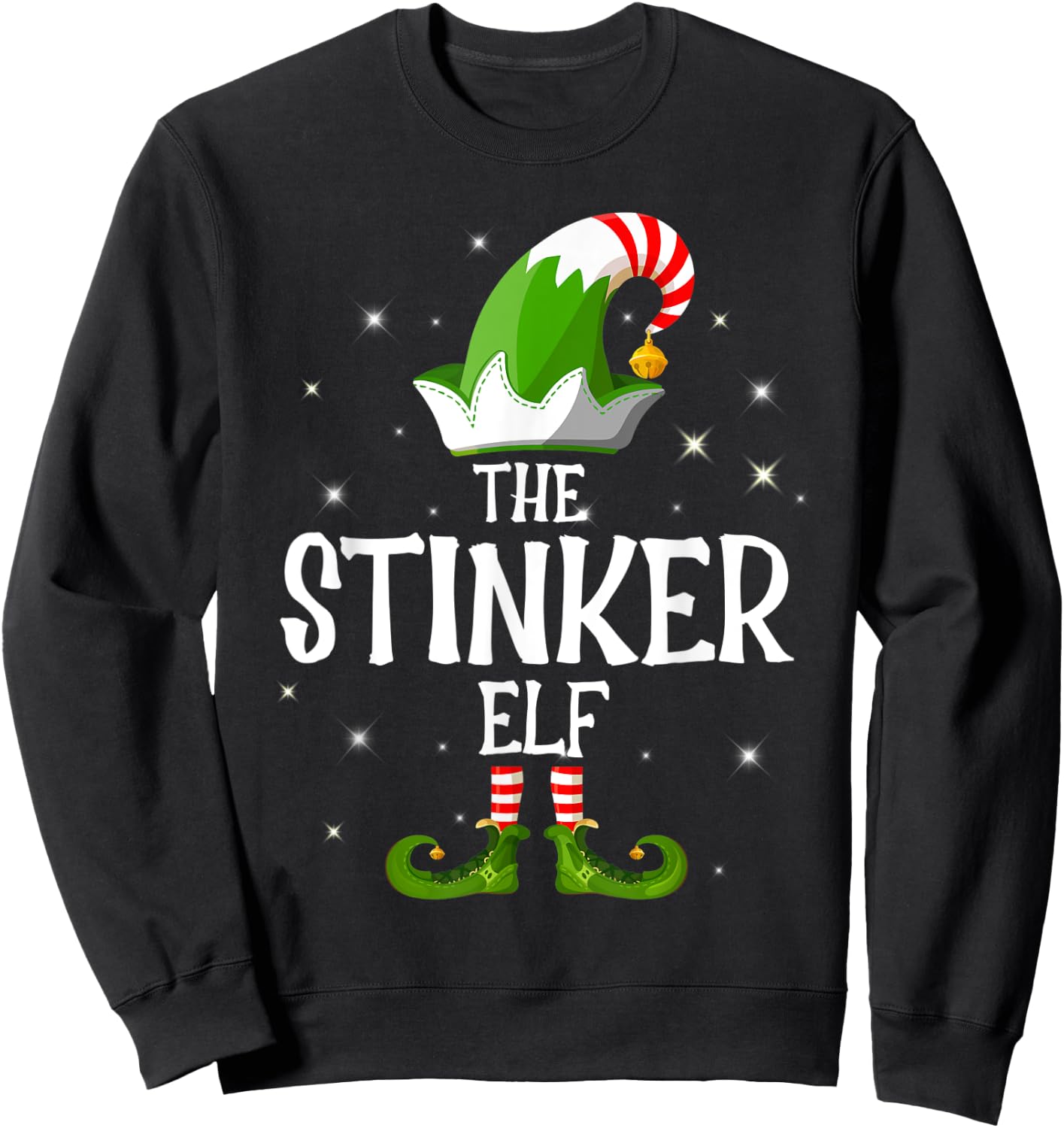 The Stinker Elf Family Matching Group Christmas Sweatshirt - Sweatshirt | Black
