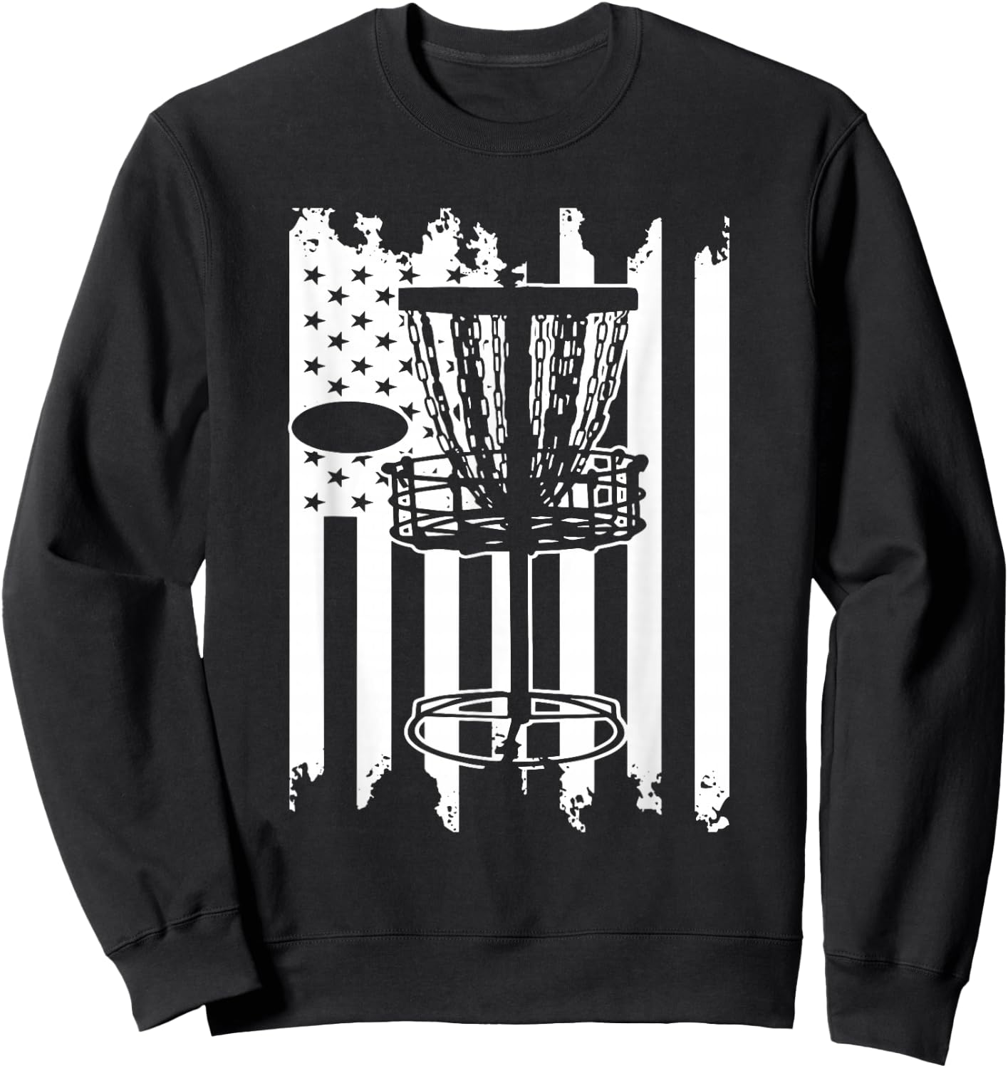 Disc Golf USA Flag Sweatshirt - Sweatshirt | Black