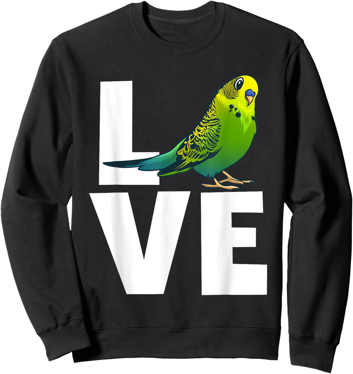 Cute Budgerigar Design Women Budgie Parakeet Animal Sweatshirt - Sweatshirt | Black