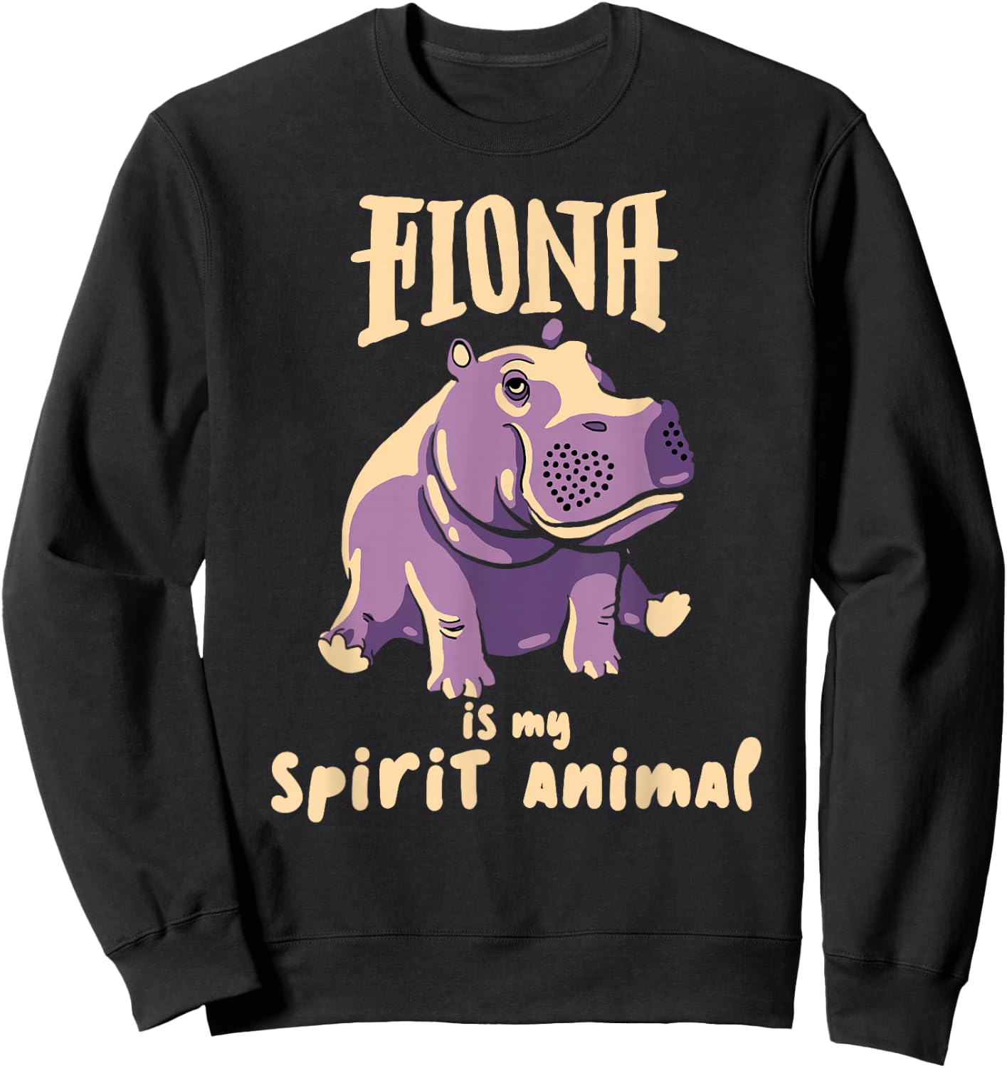 Fiona The Hippo Spirit Animal Shirt #TeamFiona Baby Hippo Sweatshirt - Sweatshirt | Black