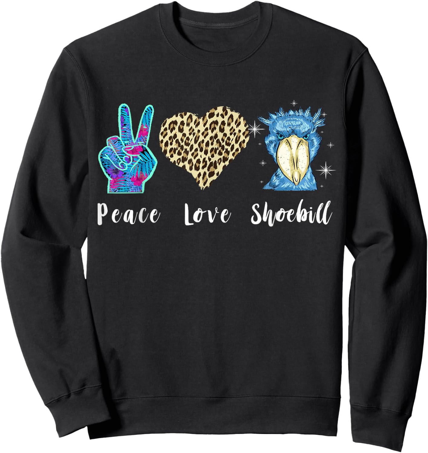 Shoebill Love Peace African Bird Shoebill Bird African Stork Sweatshirt - Sweatshirt | Black