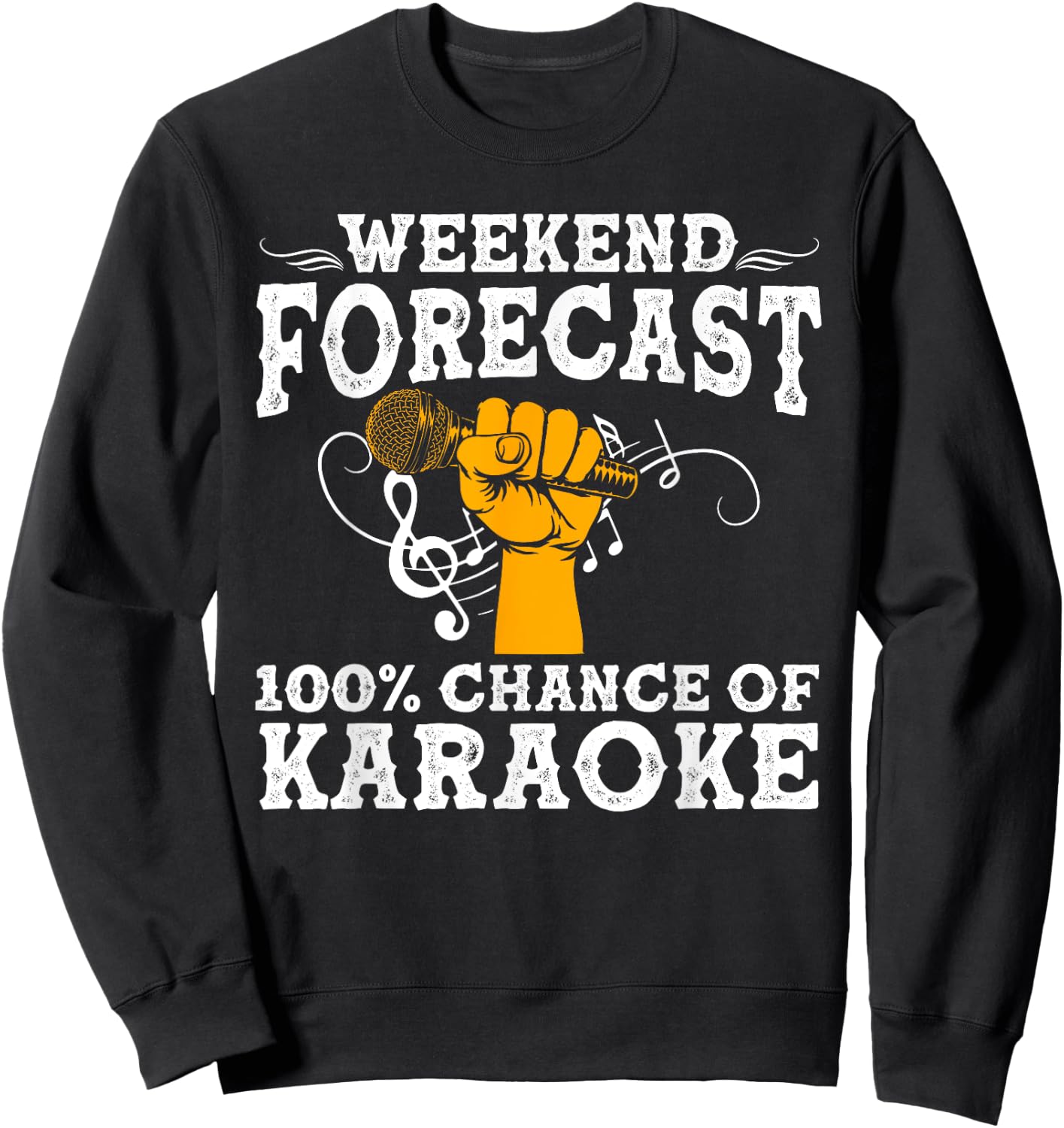 Cool Karaoke Art Men Women Karaoke Box Microphone Singing Sweatshirt - Sweatshirt | Black