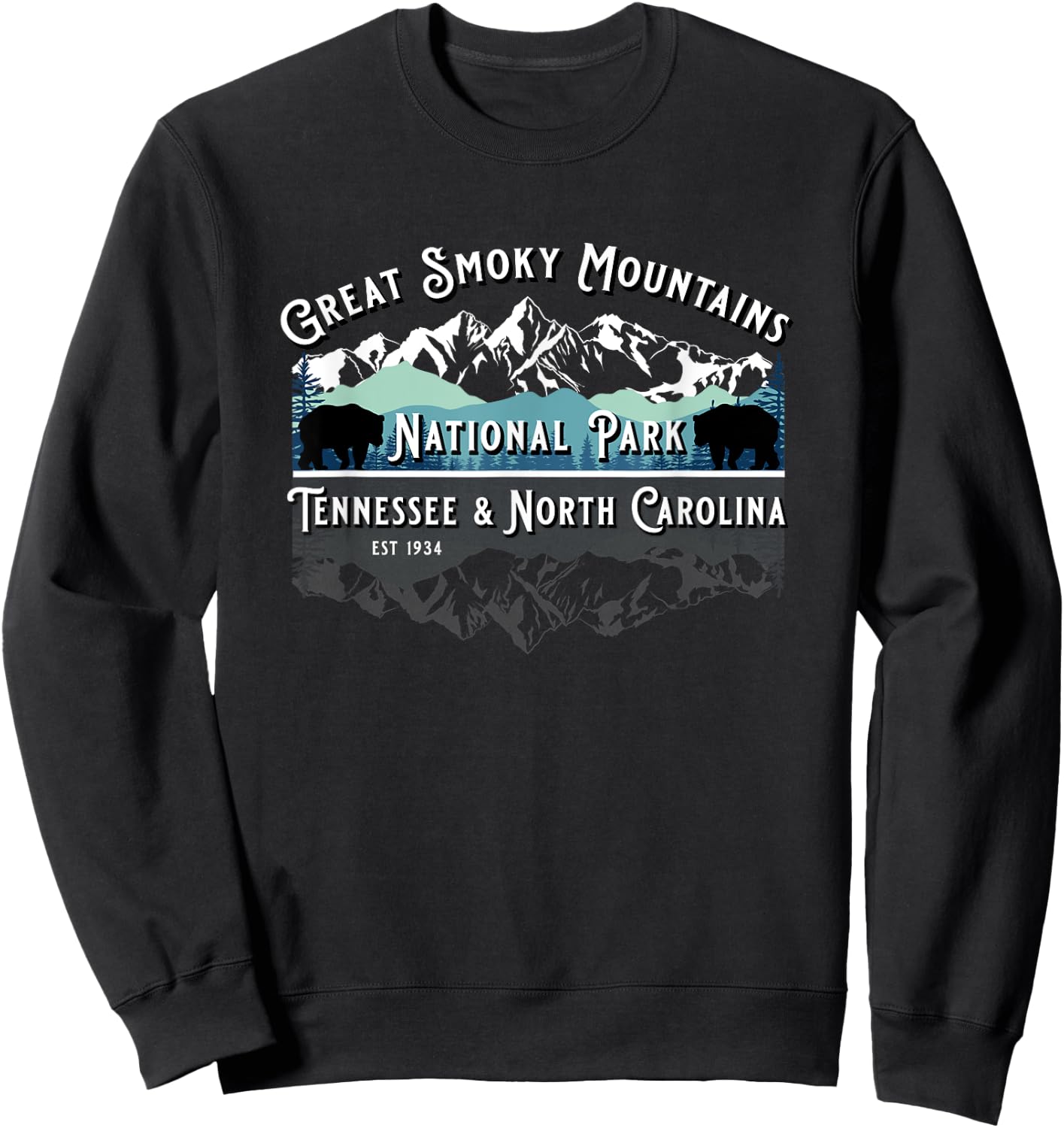 Great Smoky Mountains National Park USA Bear Hiking Souvenir Sweatshirt - Sweatshirt | Black