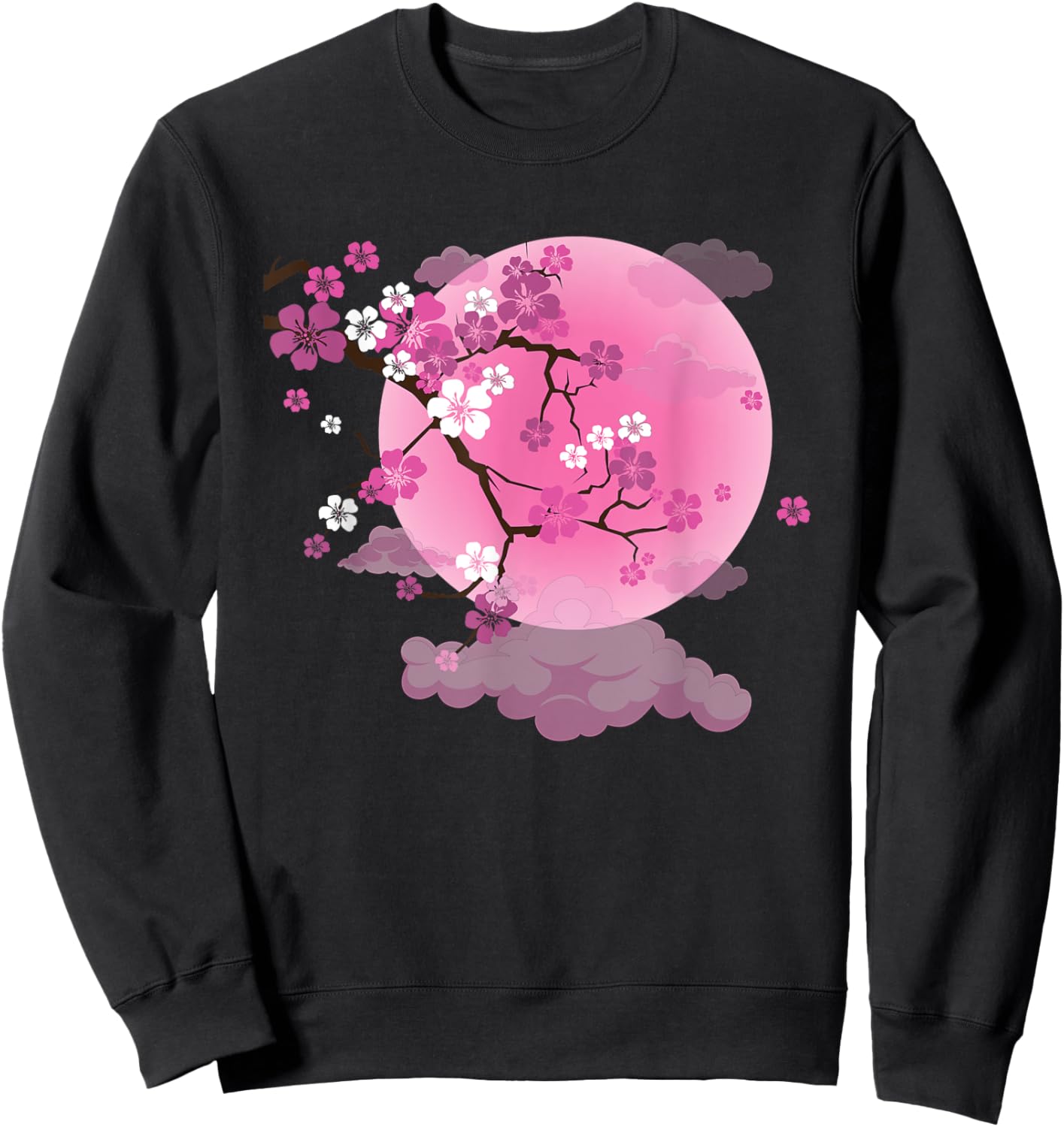 Japanese Sakura Cherry Blossom Tree Art Print Sweatshirt - Sweatshirt | Black