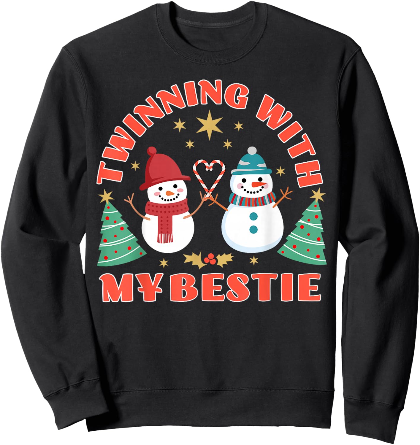 Spirit Week Christmas Twinning With My Bestie Twin Day Girls Sweatshirt - Sweatshirt | Black